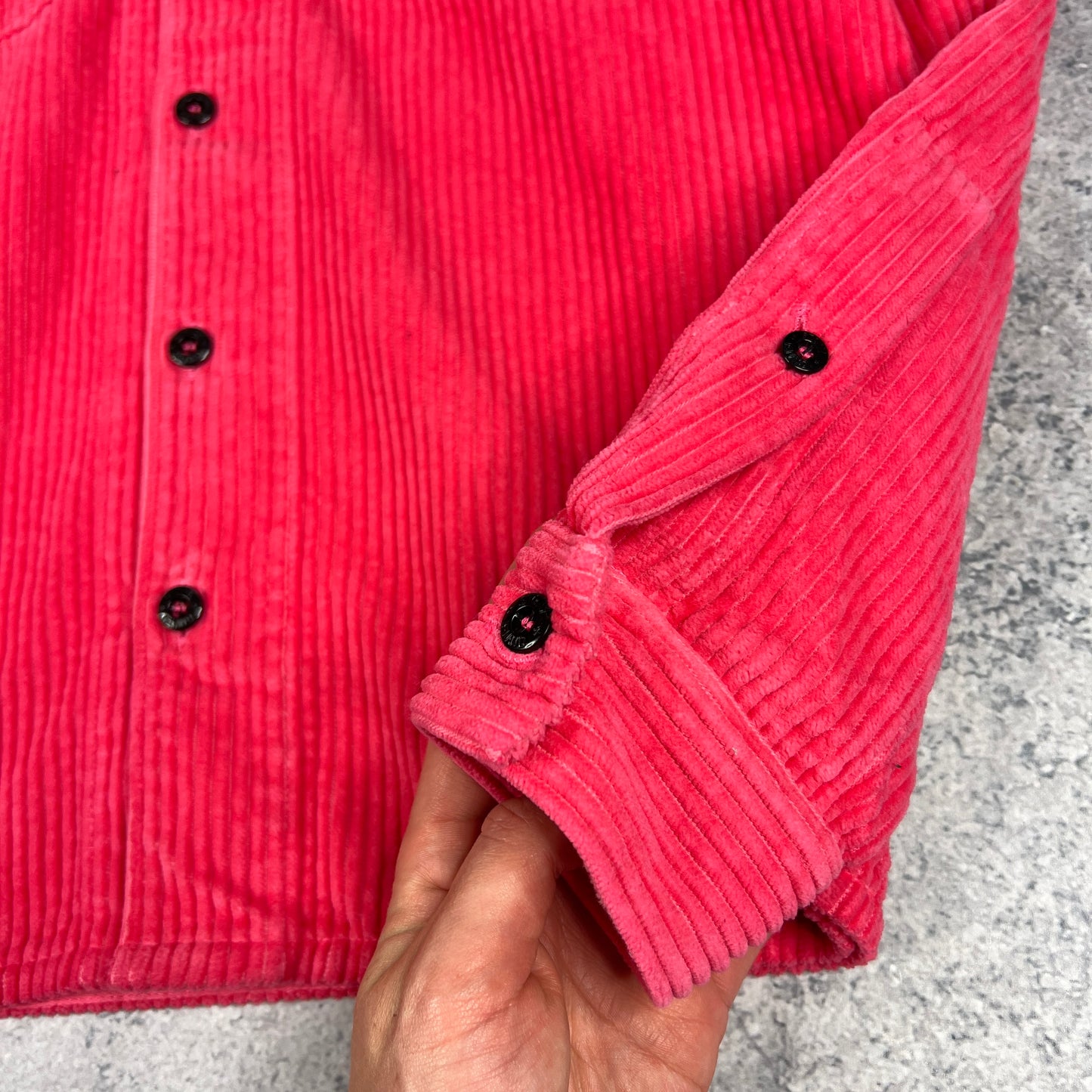 Stone Island Pink Corduroy Overshirt Small 20”