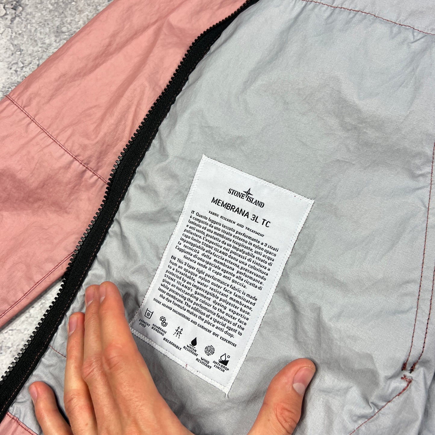 Stone Island Pink Membrana Jacket Large 23.25”