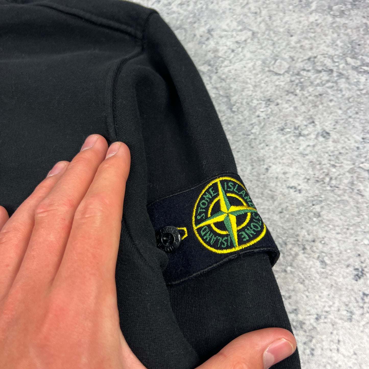 Stone Island Black Quarter Zip Sweatshirt Small 21.25”