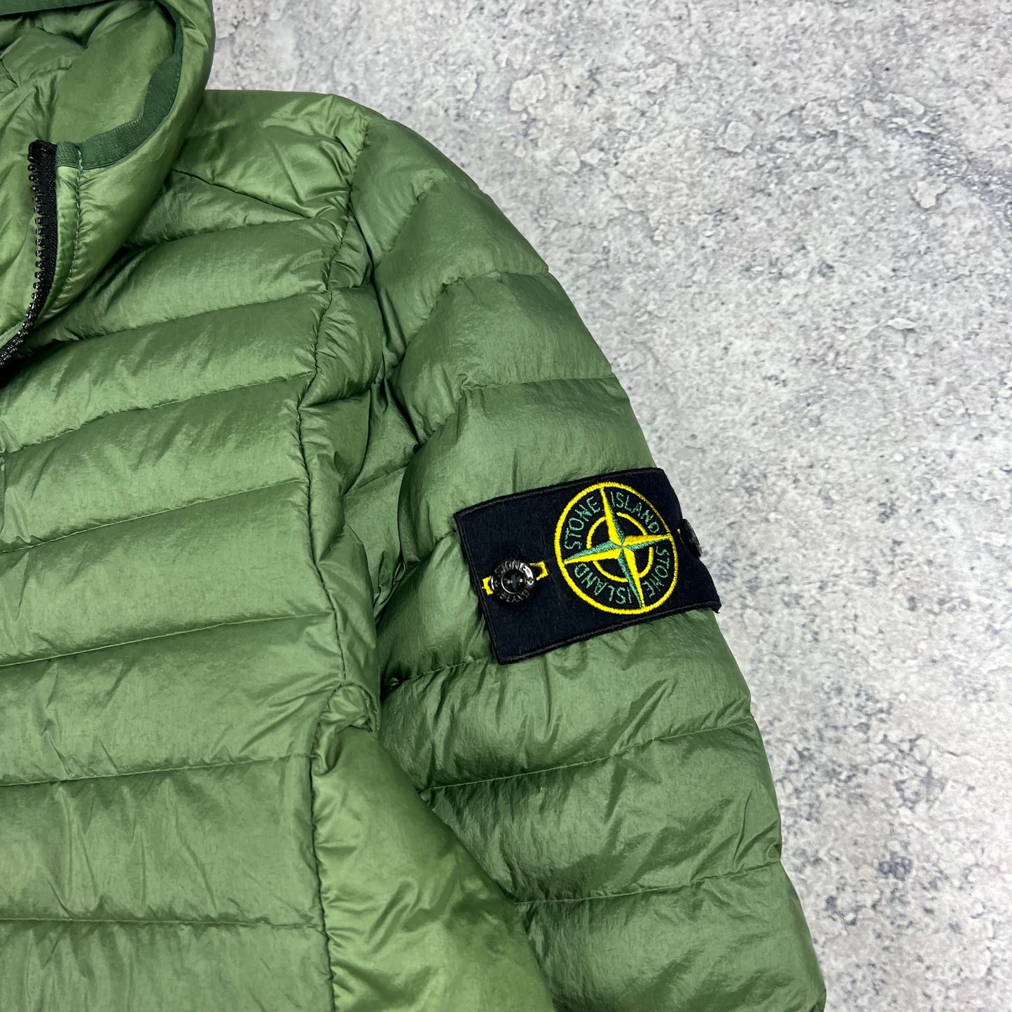 Stone Island Green Loom Woven Down Jacket Large 23”