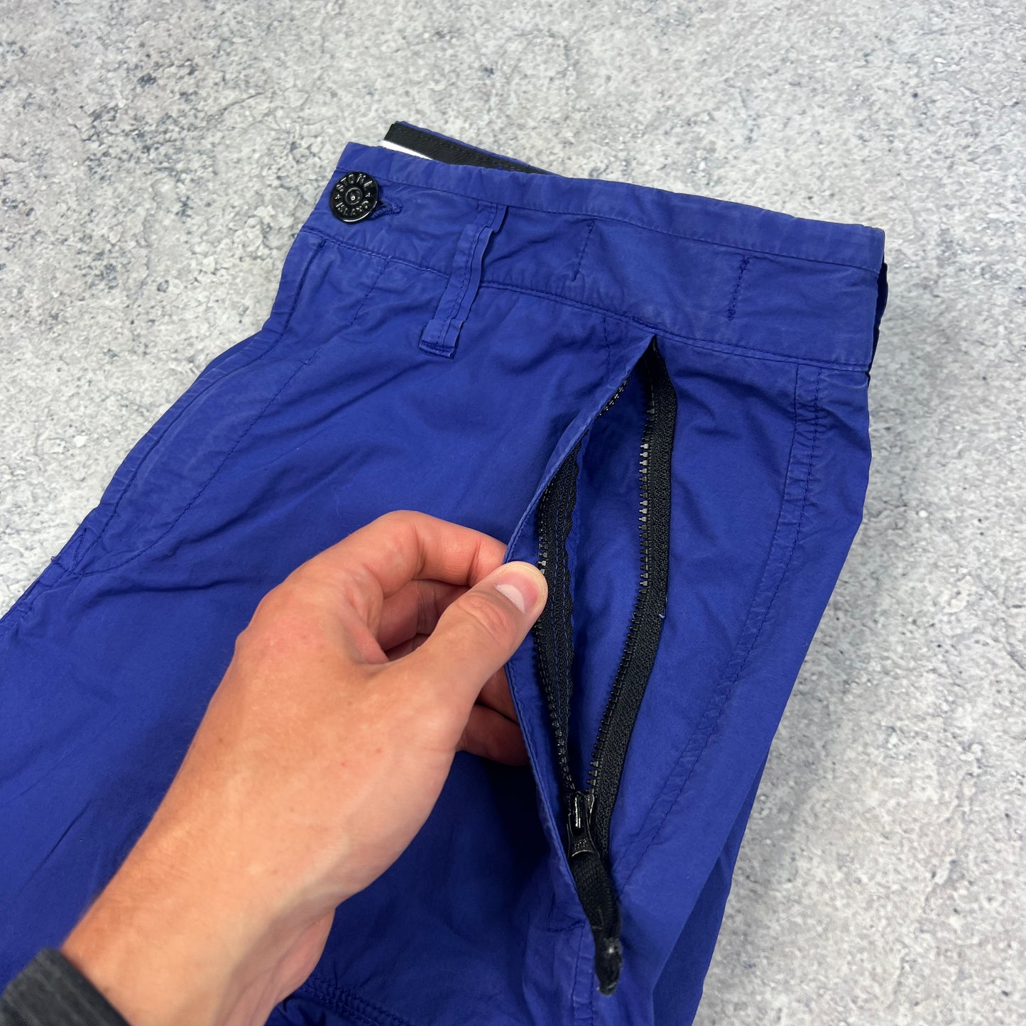 Stone Island Royal Blue Loose Cargo Trousers W30”