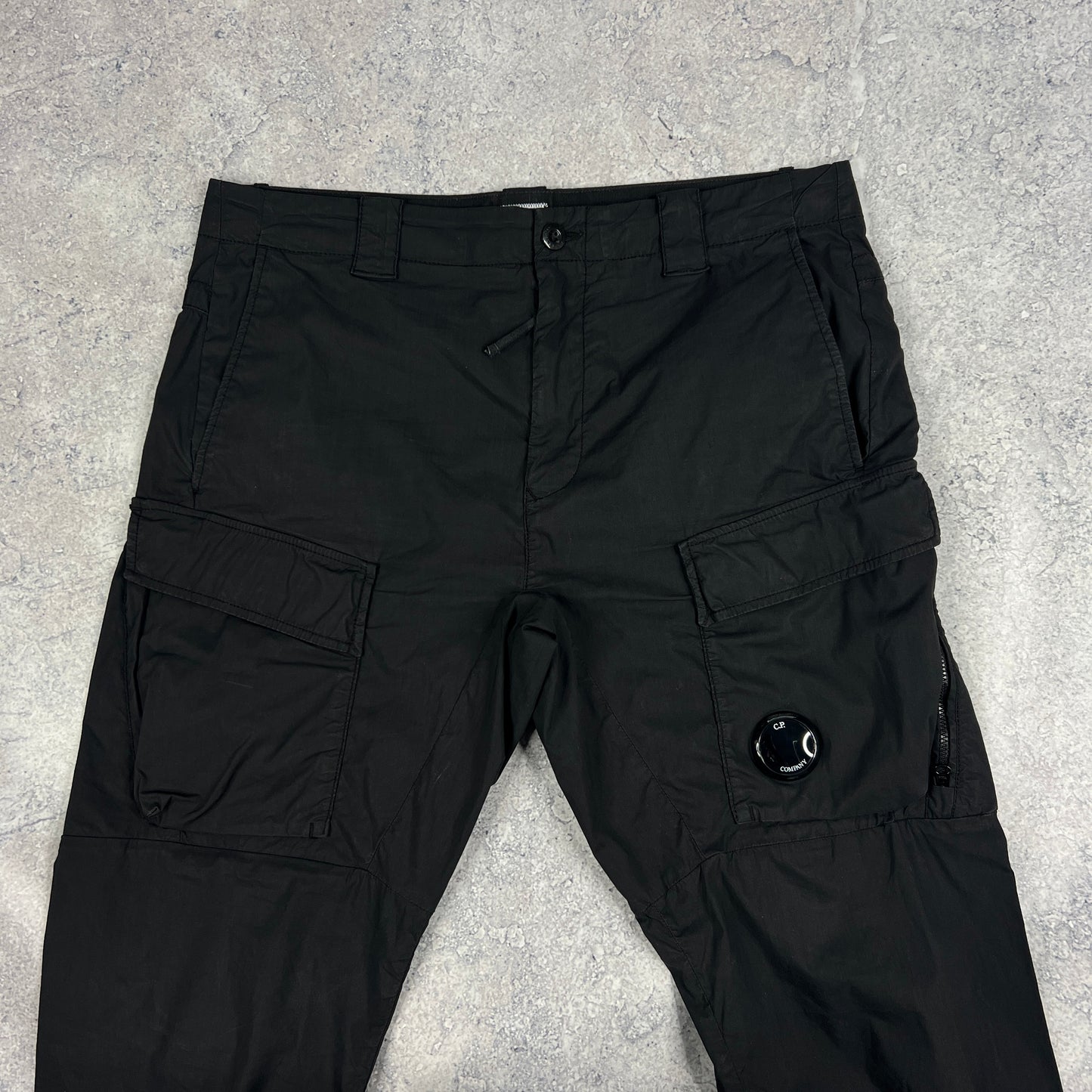 CP Company Black Parachute Lens Cargo Trousers Size 48 W34”