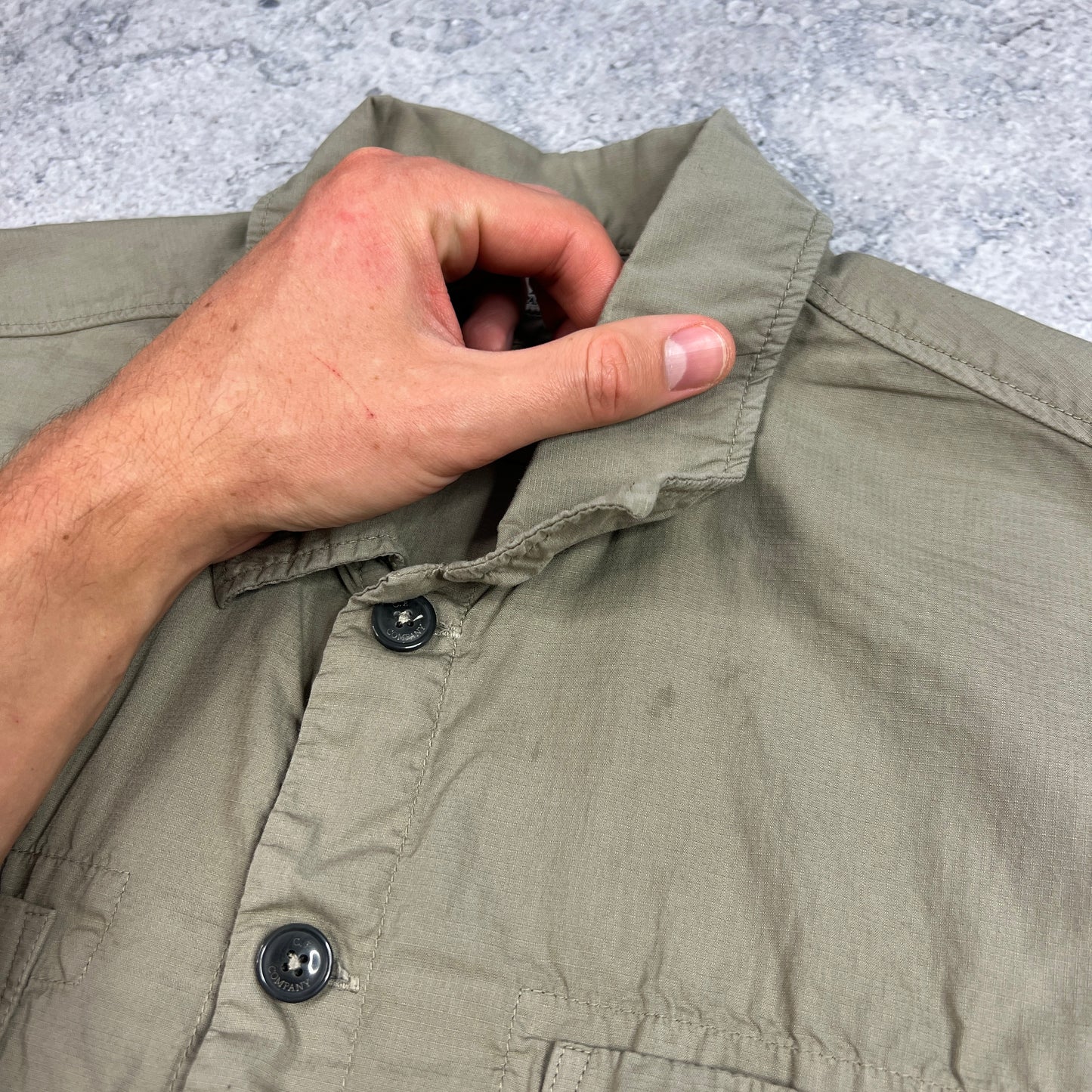 CP Company Khaki S/S Shirt Large 22.25”