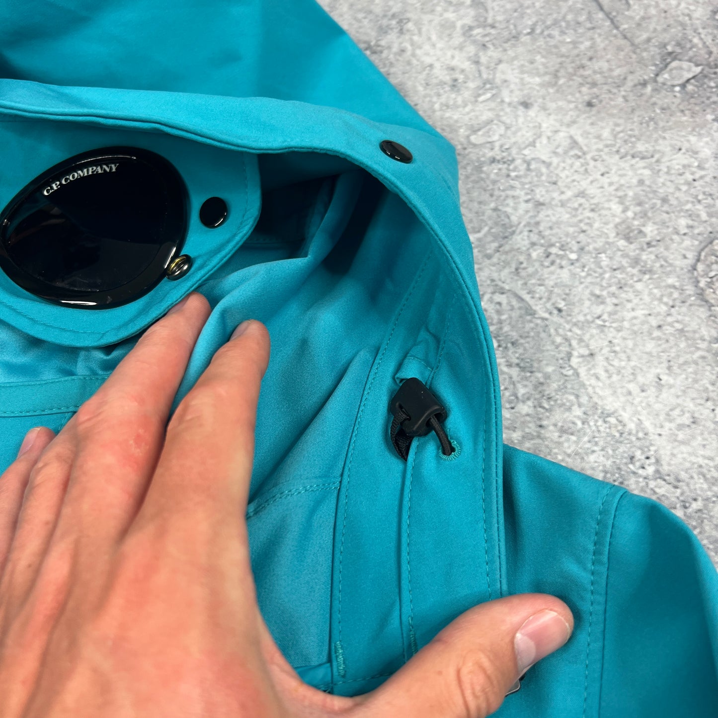 CP Company Blue Softshell Goggle Jacket 46- S/M 21.25”