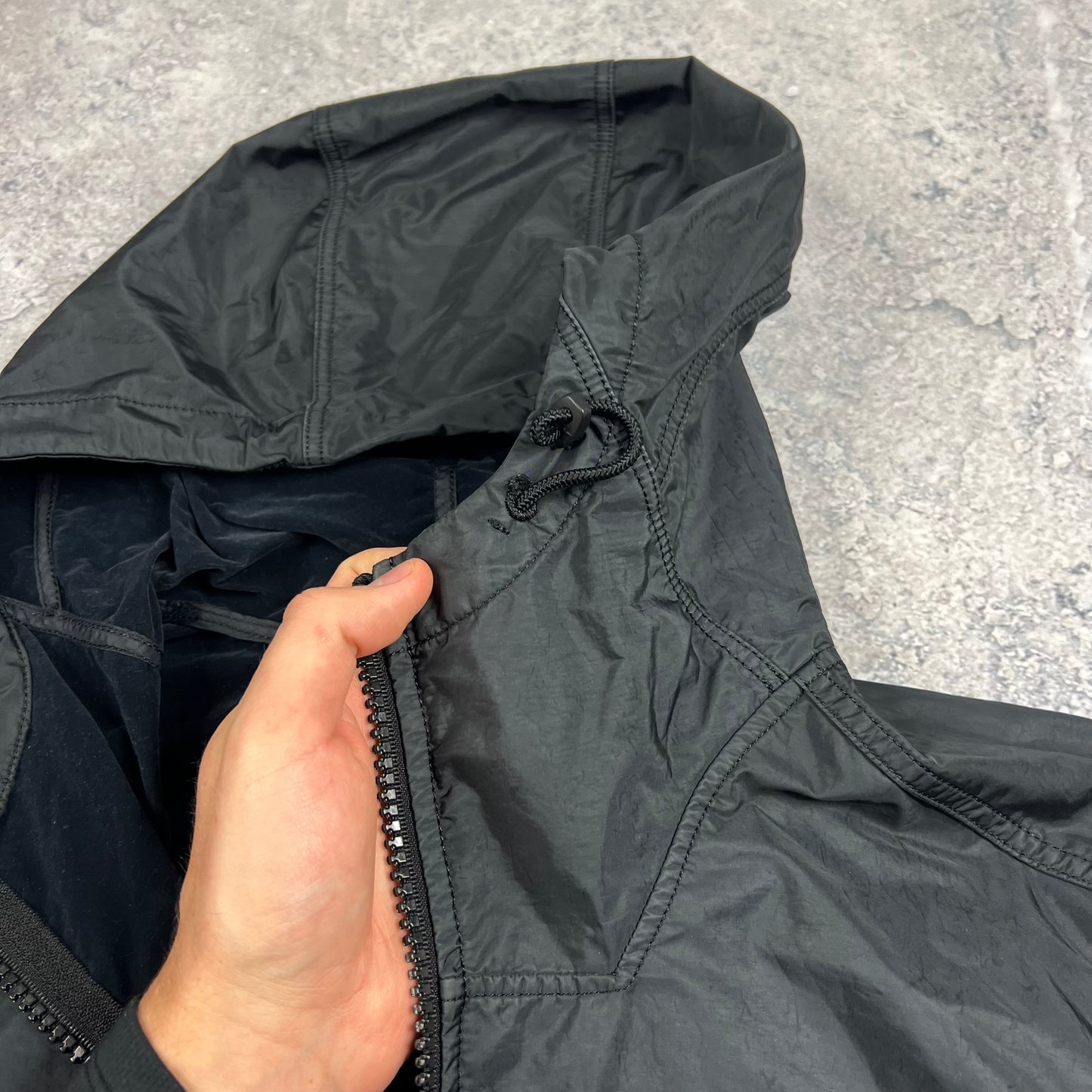 Stone Island Black Lamy Flock Jacket Large 22.5”