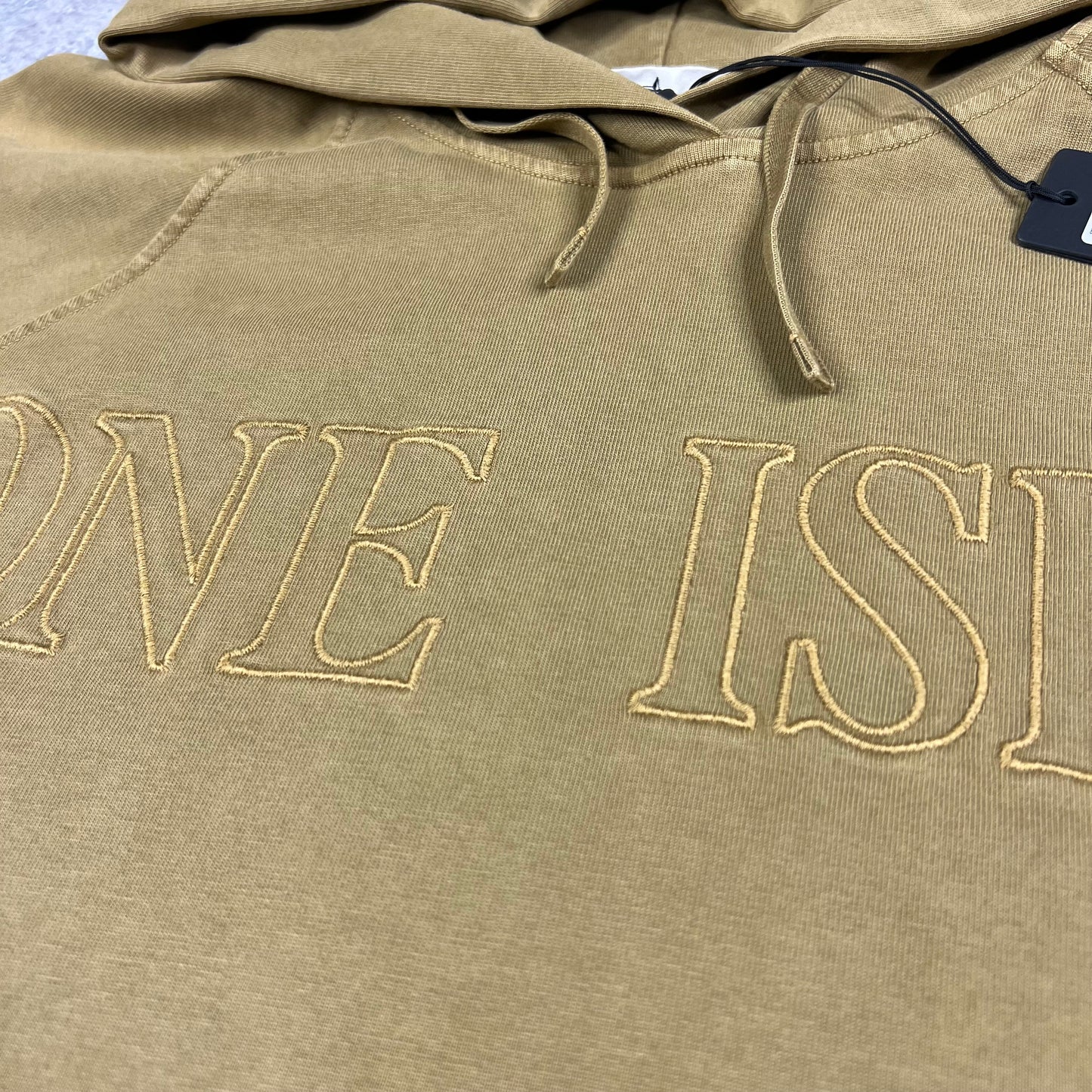 Stone Island Sand Embroidered Logo Hoodie Medium 23” BNWT