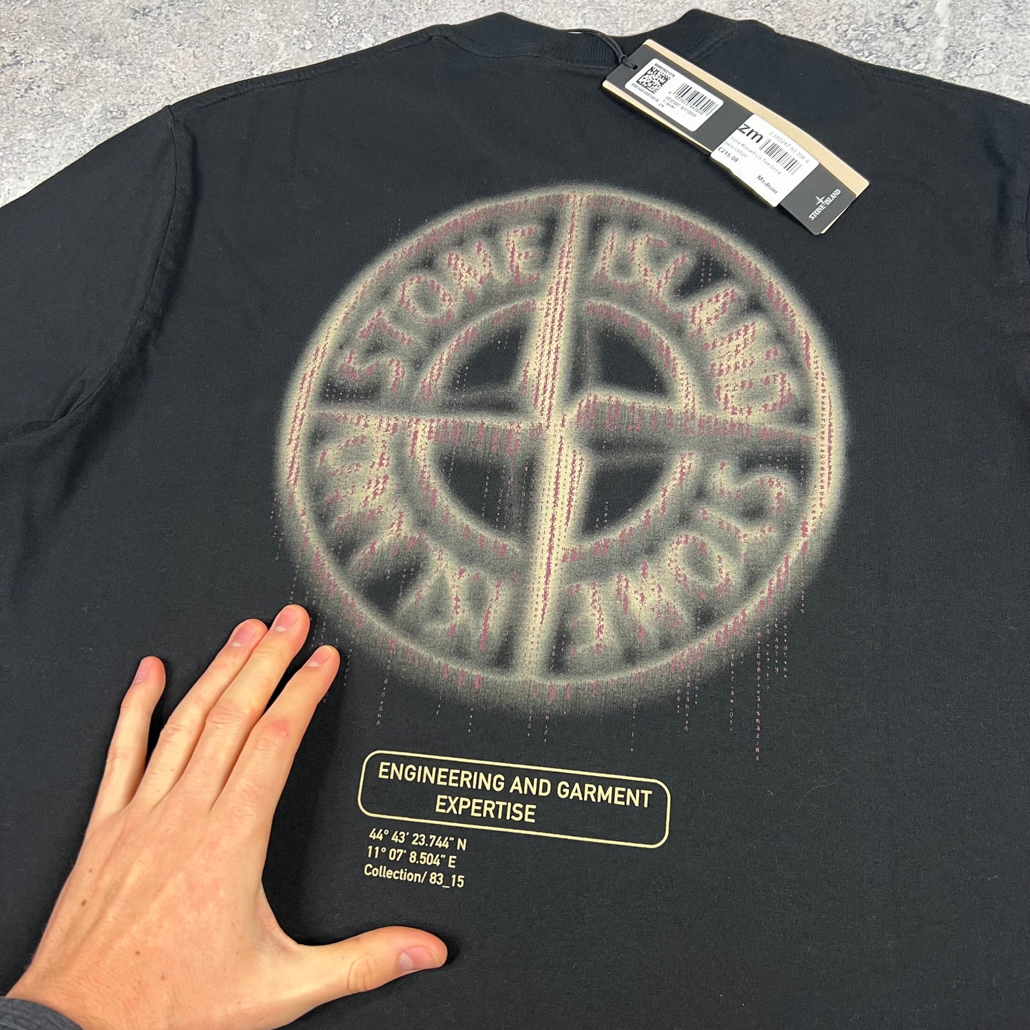 Stone Island Black Raised Logo T-Shirt BNWT