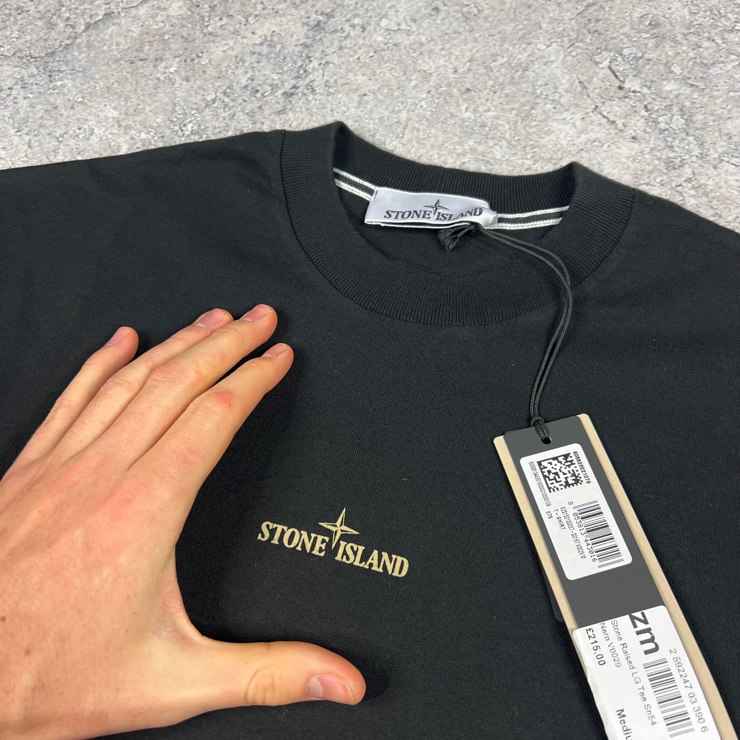 Stone Island Black Raised Logo T-Shirt BNWT