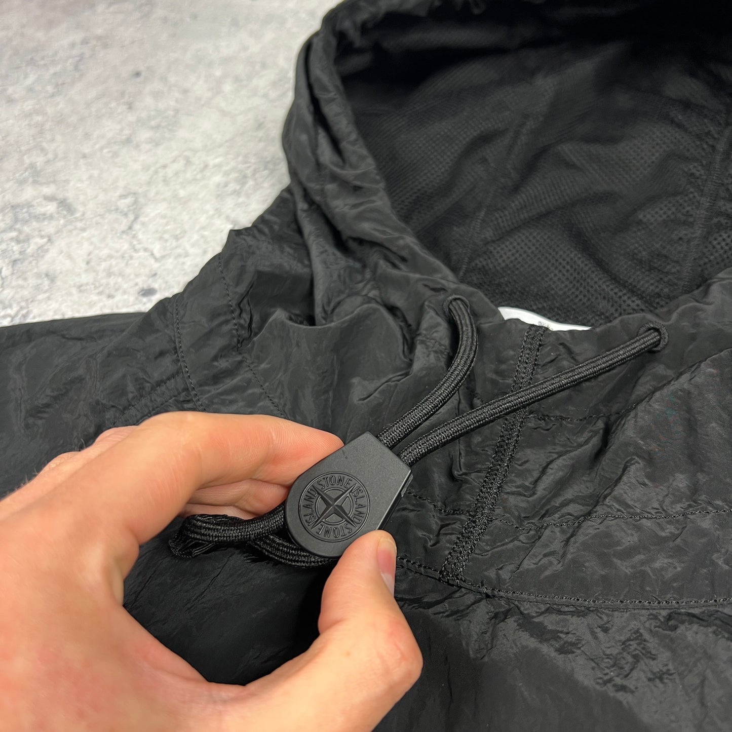 Stone Island Black Nylon Metal Smock Medium 23”