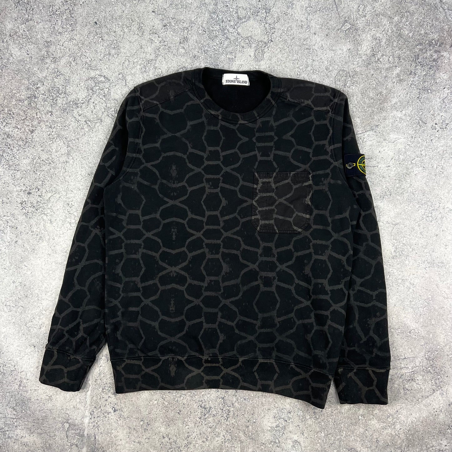 Stone Island Tortoise Shell Camo Sweatshirt Large 22.5”
