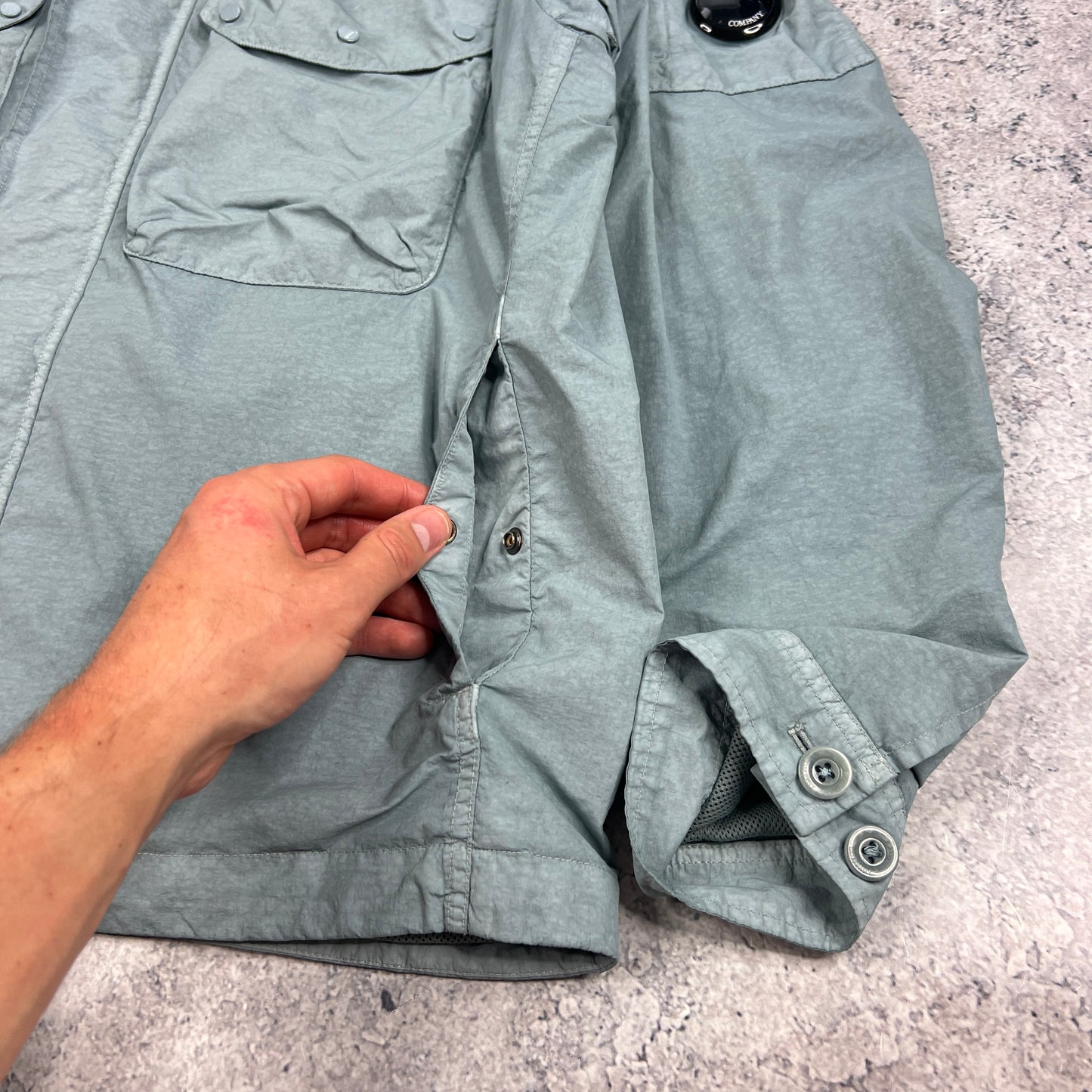 CP Company Blue Flatt Nylon Goggle Jacket XL 24.5” BNWT