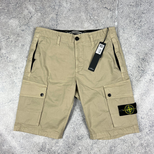 Stone Island Beige Garment Dyed Cargo Shorts W30” BNWT
