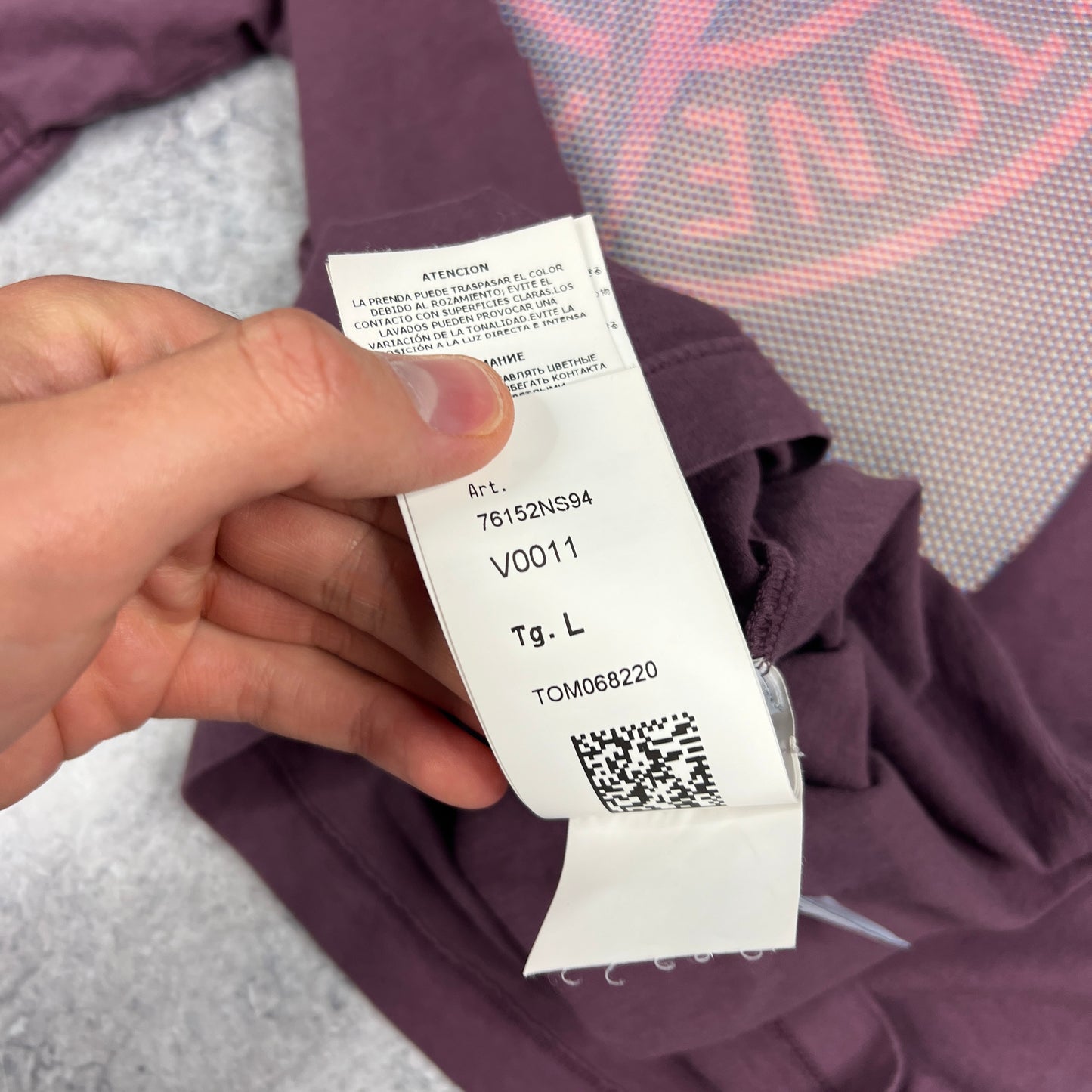 Stone Island Burgundy Tricromia T-Shirt Large 21”