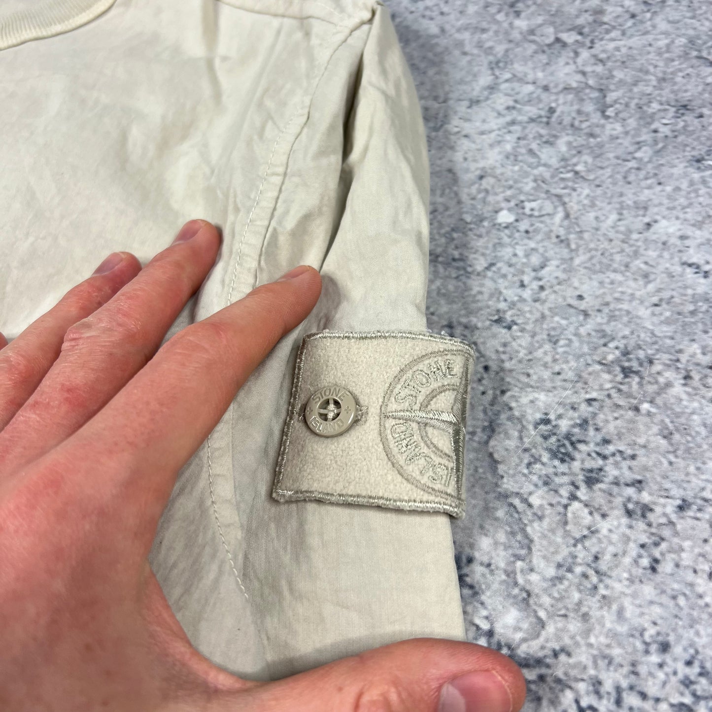 Stone Island Beige Ghost 50 Fili Pullover Small 21.75”