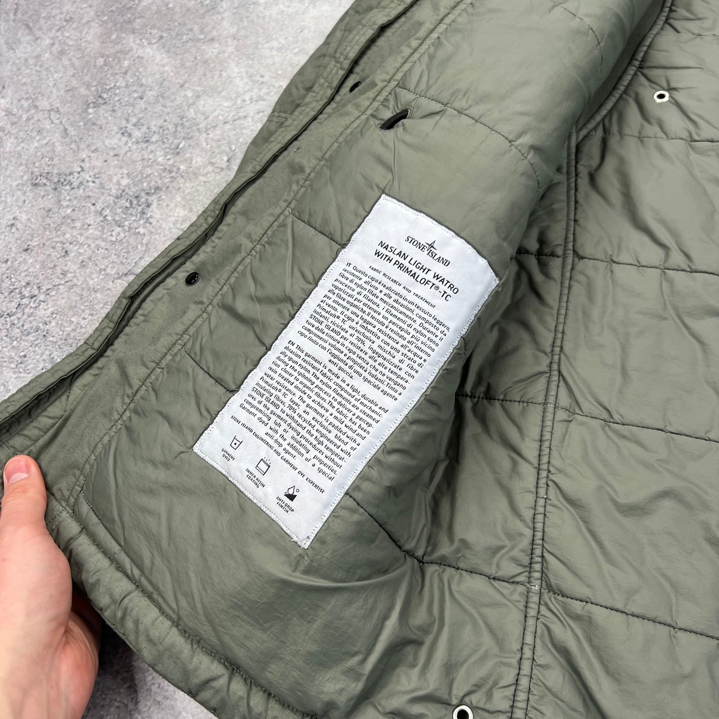 Stone Island Khaki Naslan Primaloft Jacket Medium 22.75”