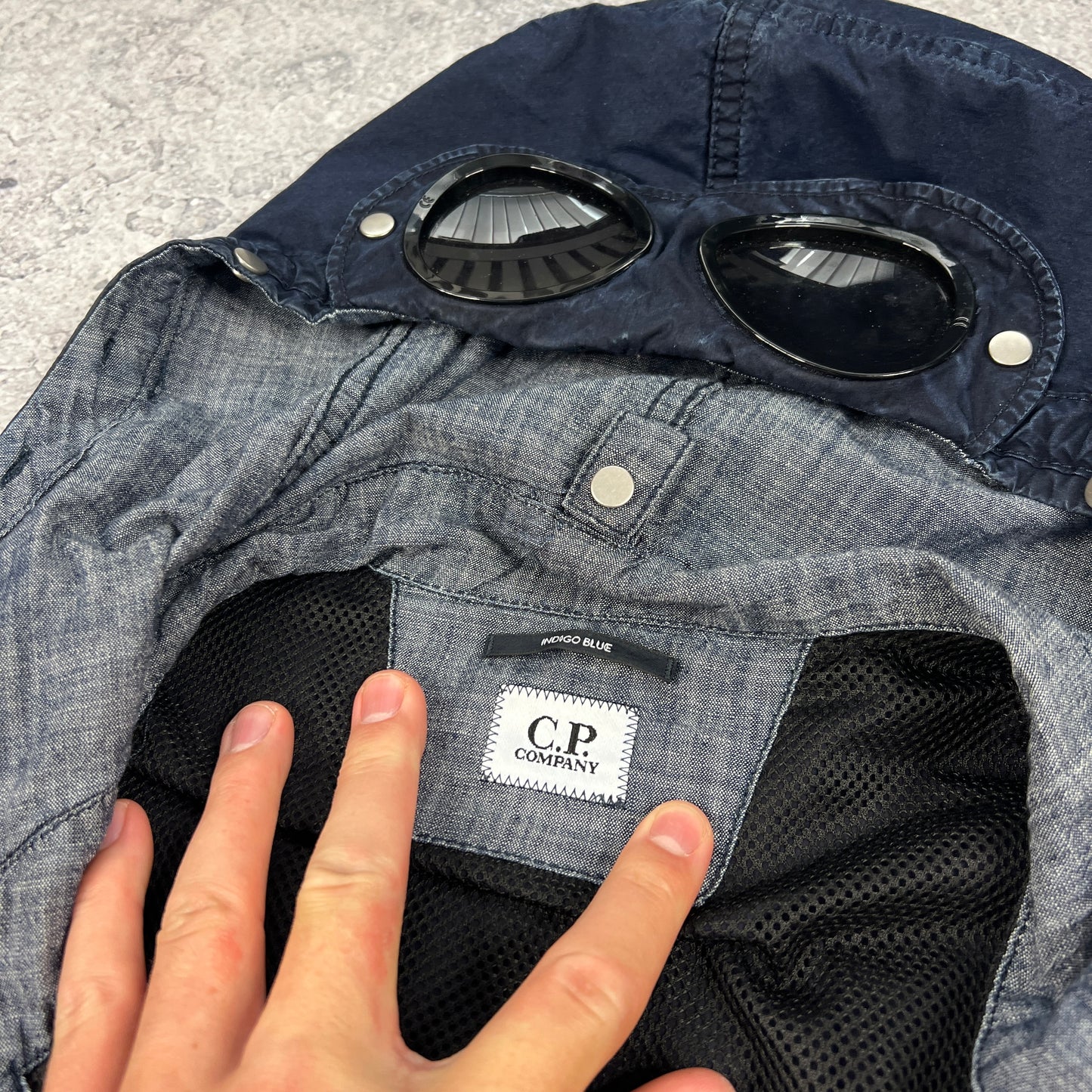 CP Company Indigo Blue Goggle Jacket Medium 22.75”