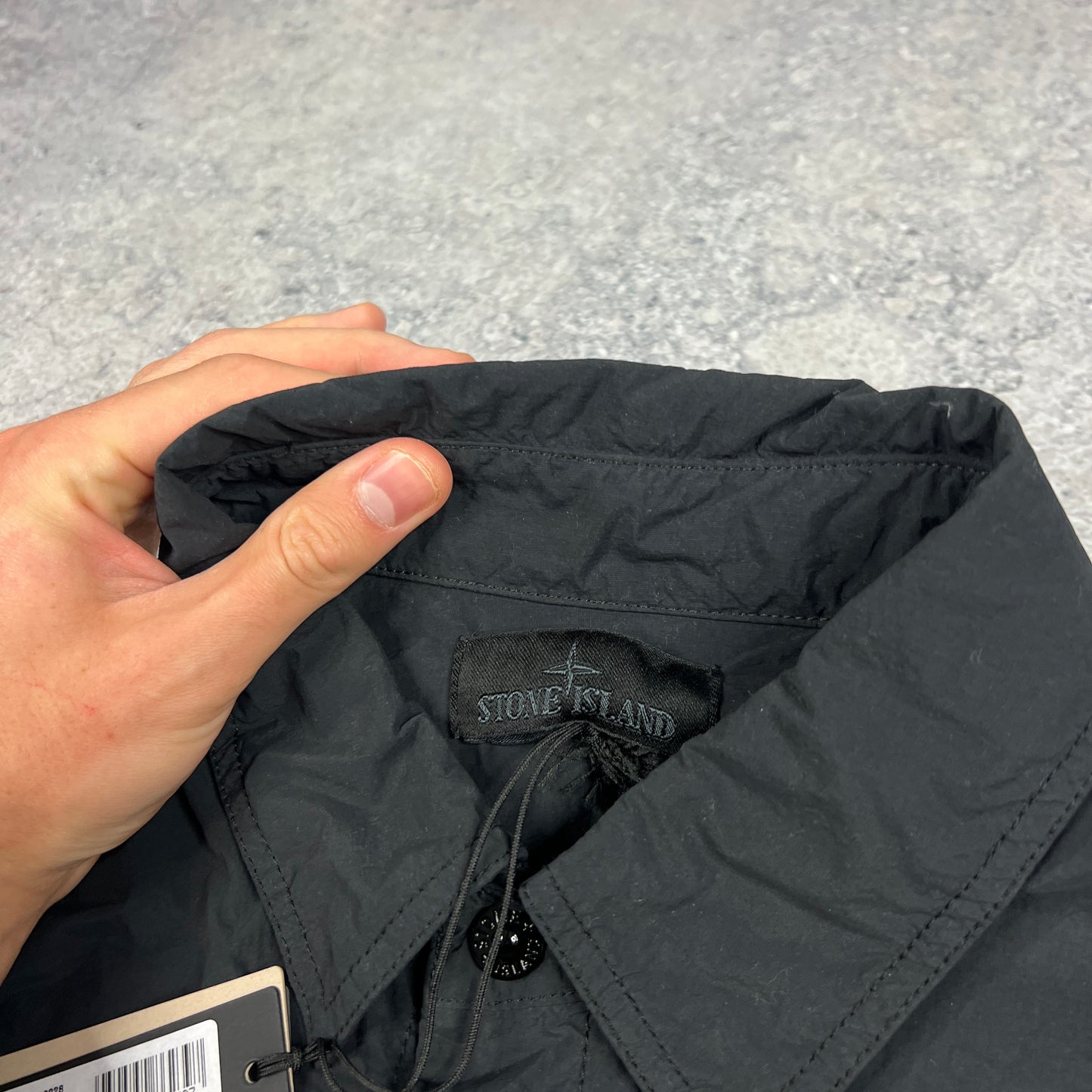 Stone Island Ghost Black Nylon Smerigliato Overshirt Large 22.5” BNWT