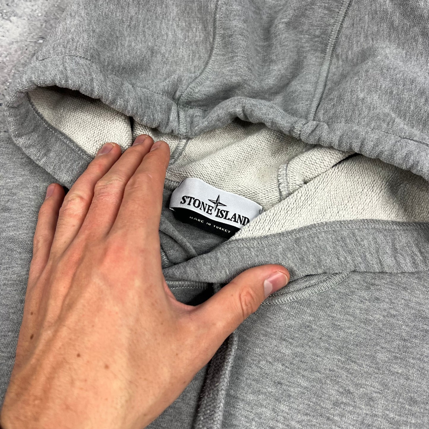 Stone Island Grey Hoodie Large 23”