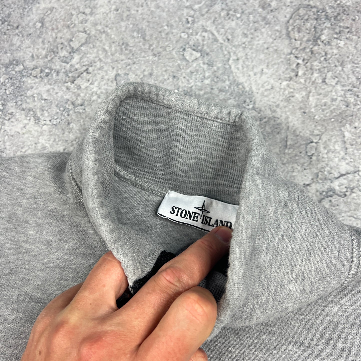 Stone Island Grey Quarter Zip Sweatshirt Medium 22”