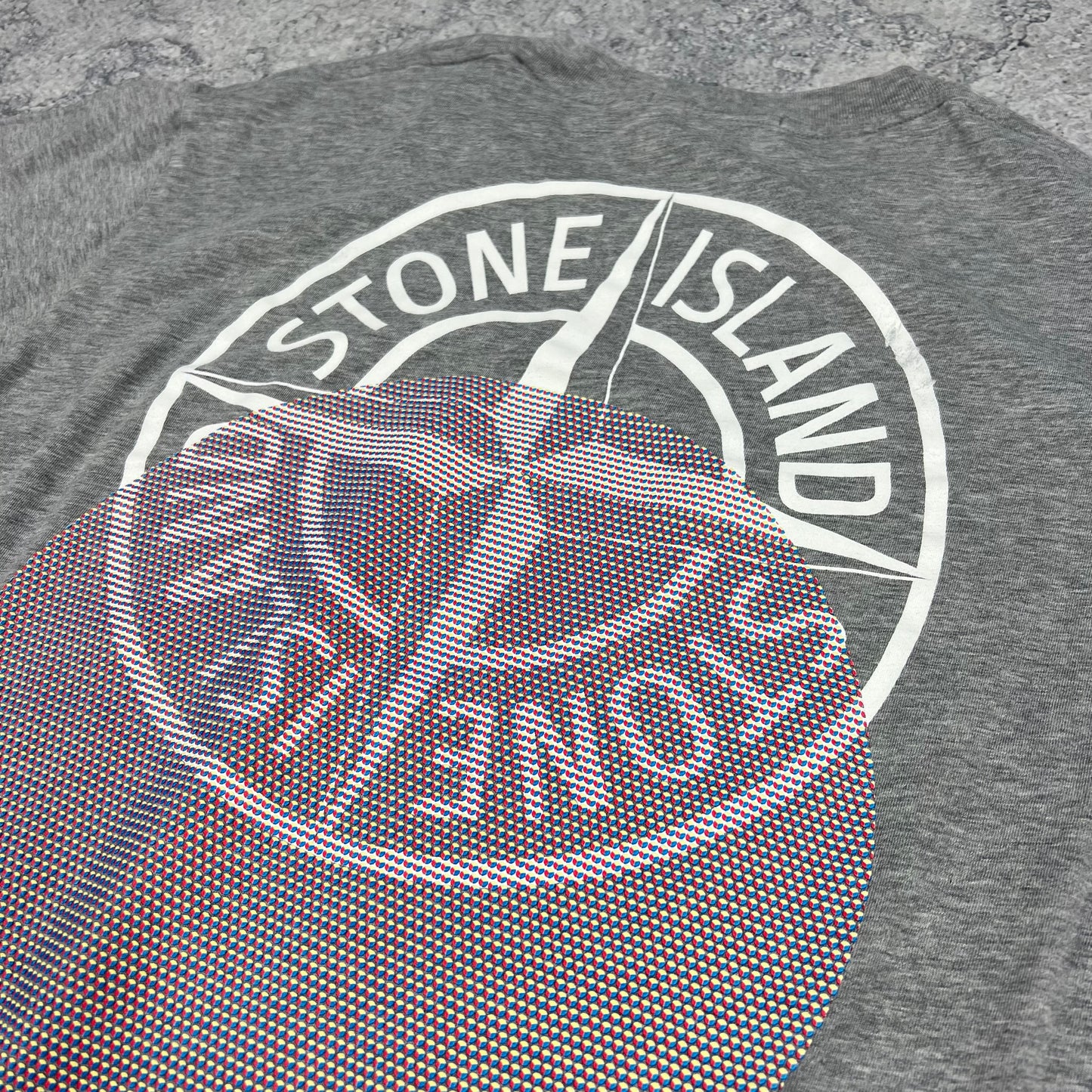 Stone Island Grey Tricromia T-Shirt M/L 20.25”