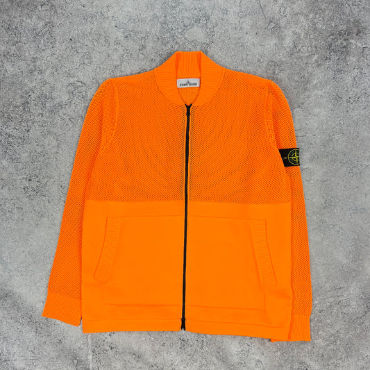 Stone Island Orange Fluo Bomber Jacket Large 22.5”