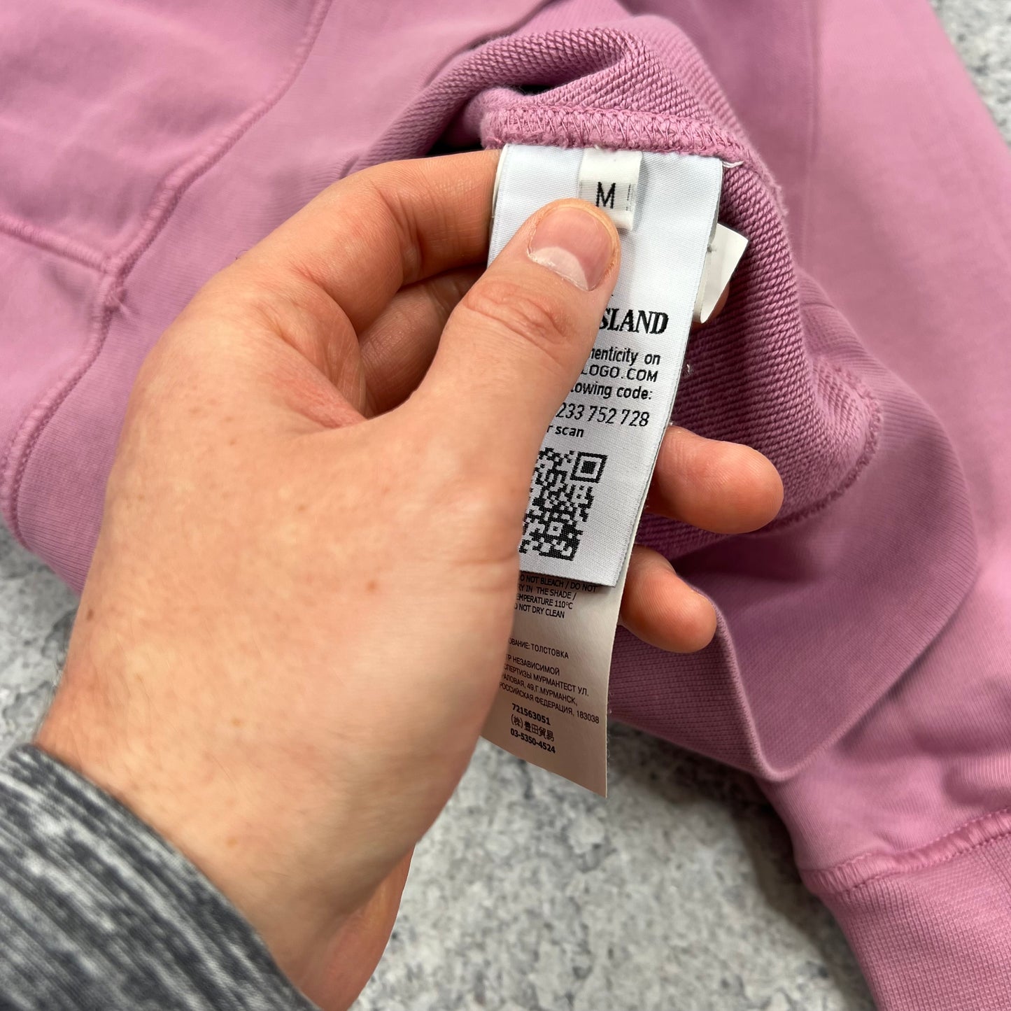 Stone Island Pink Sweatshirt Medium 21.5”