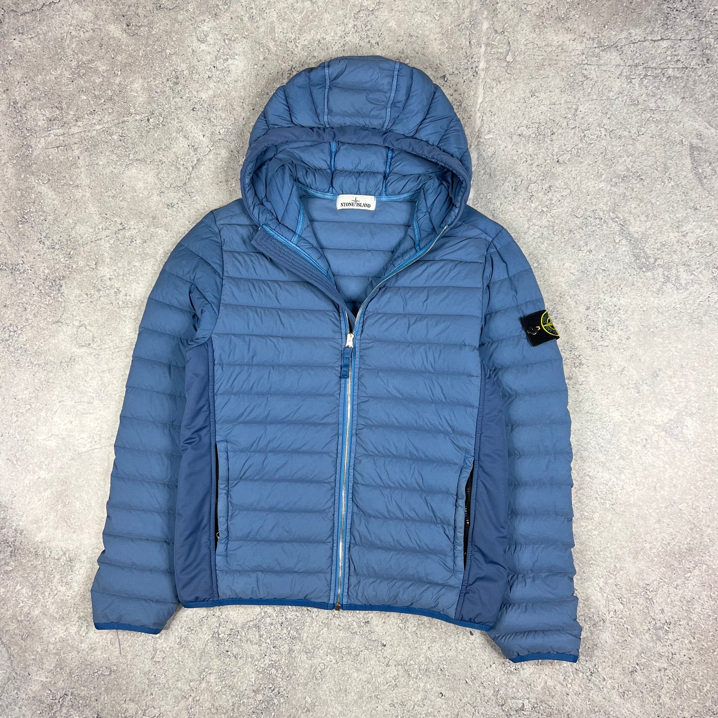 Stone Island Blue Loom Woven Down Jacket Small 20”