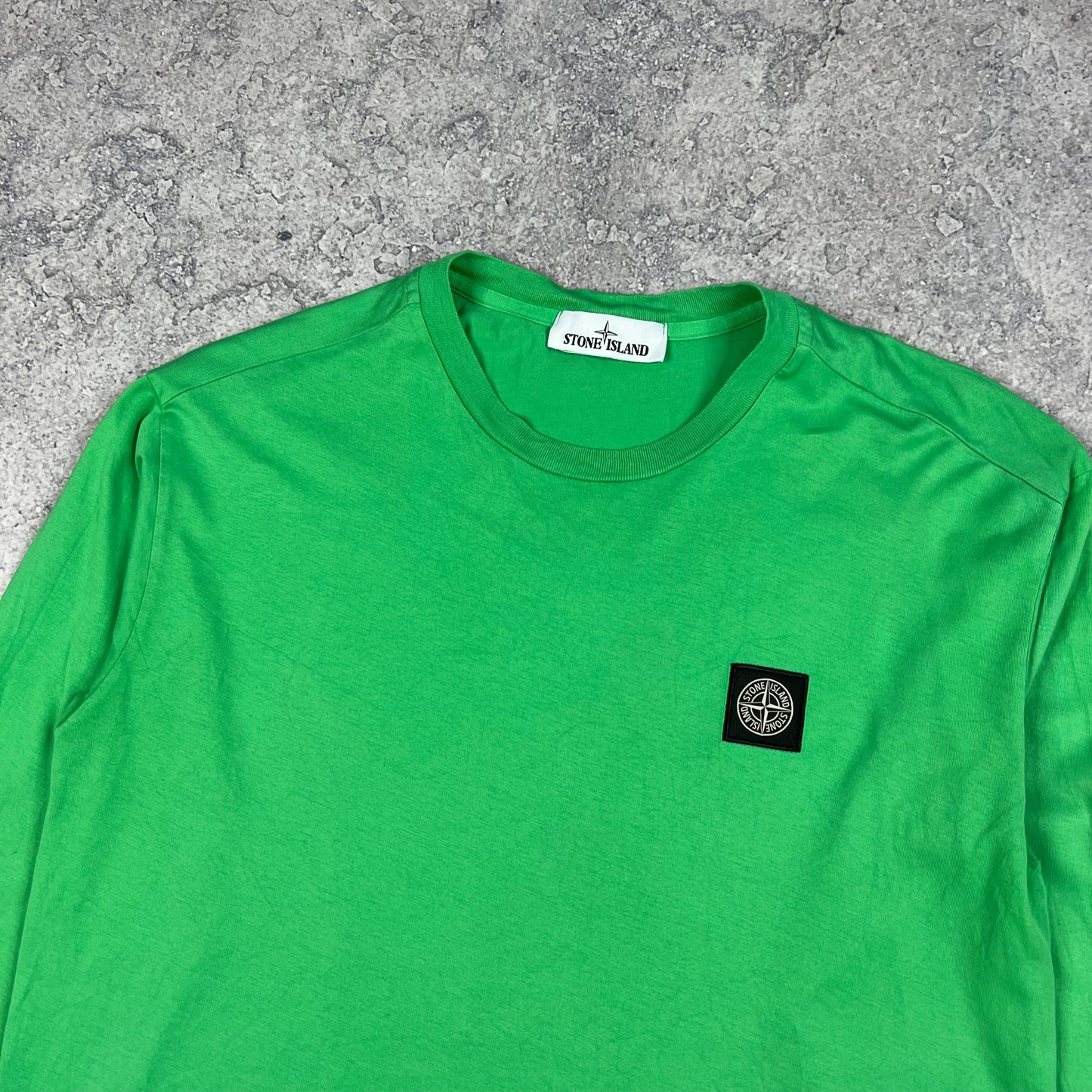 Stone Island Green Long Sleeve T-Shirt Medium 20.5”