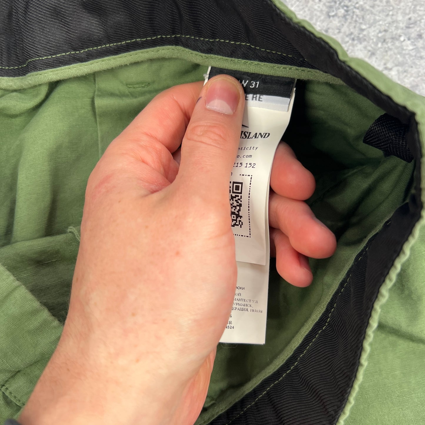 Stone Island Khaki Cargo Trousers W31”
