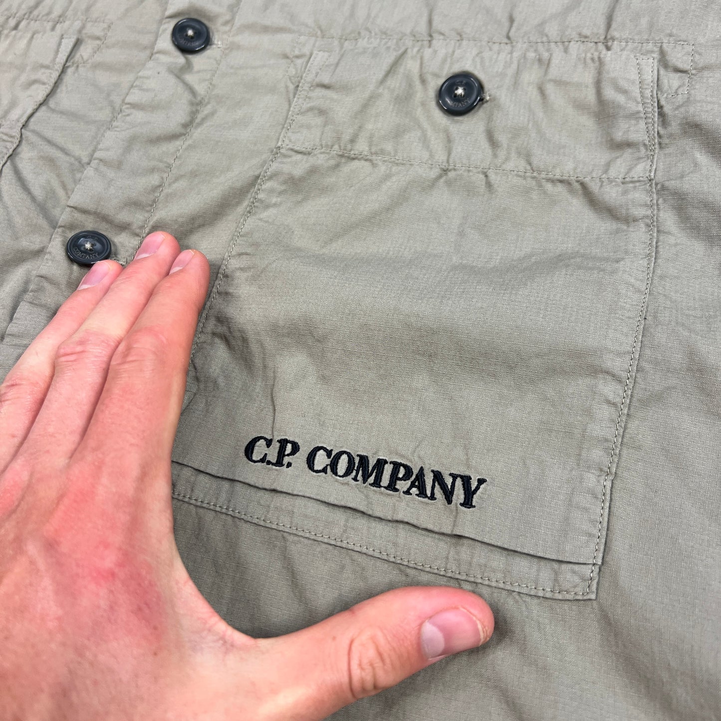 CP Company Khaki S/S Shirt Large 22.25”