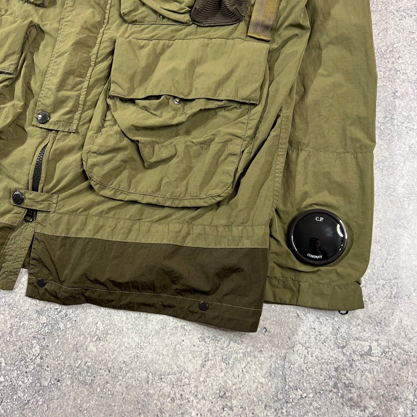 CP Company Khaki Flatt Nylon Mille Miglia Jacket Size 48- M/L 23”