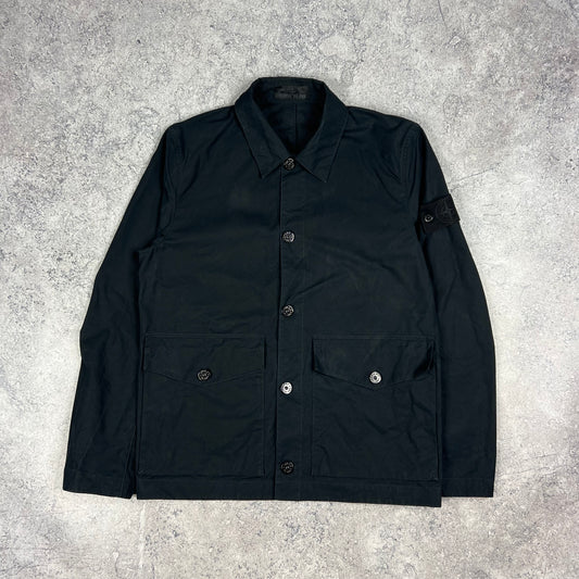 Stone Island Ghost Black Ventile Overshirt Small 20.25”