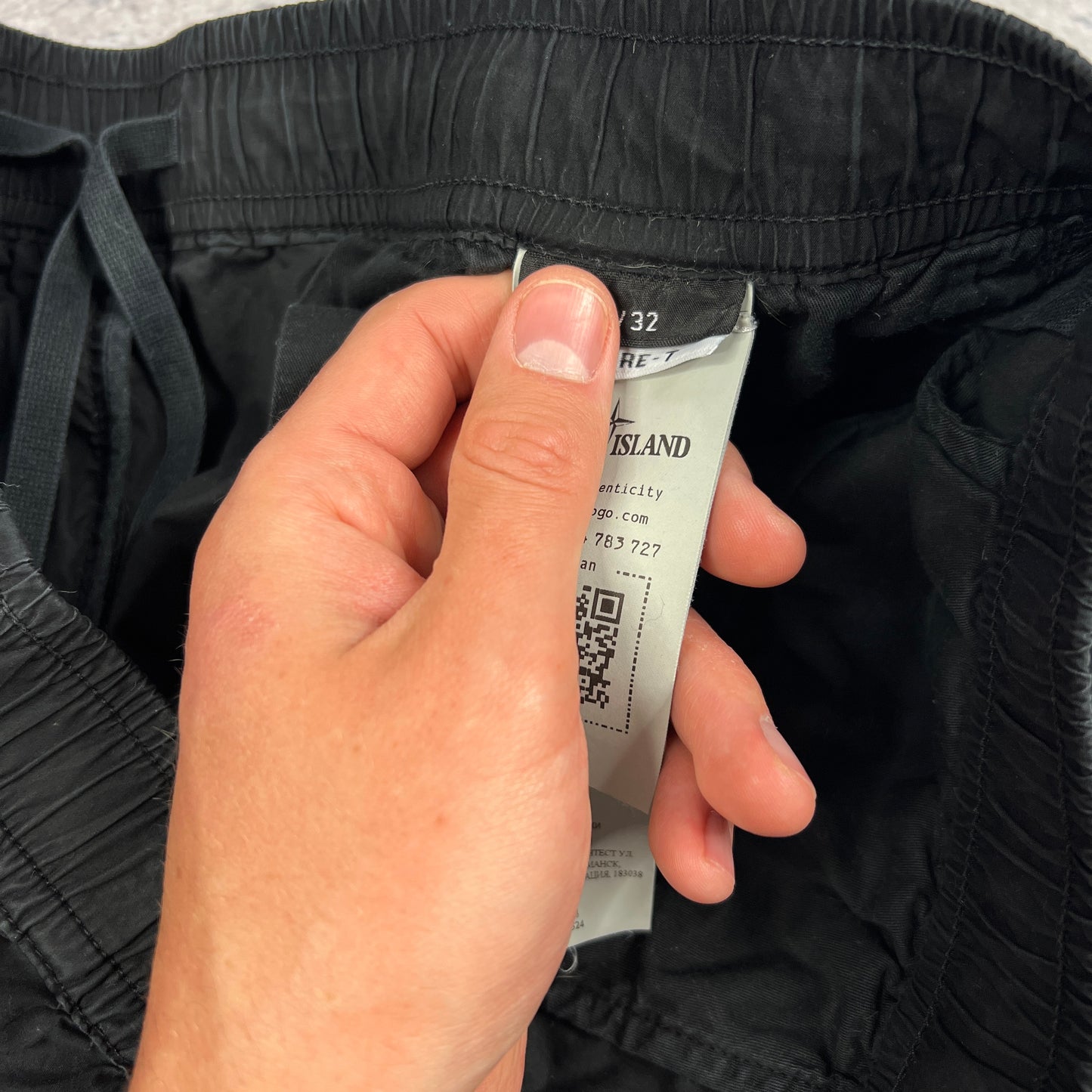 Stone Island Black Parachute Cargo Trousers W32”