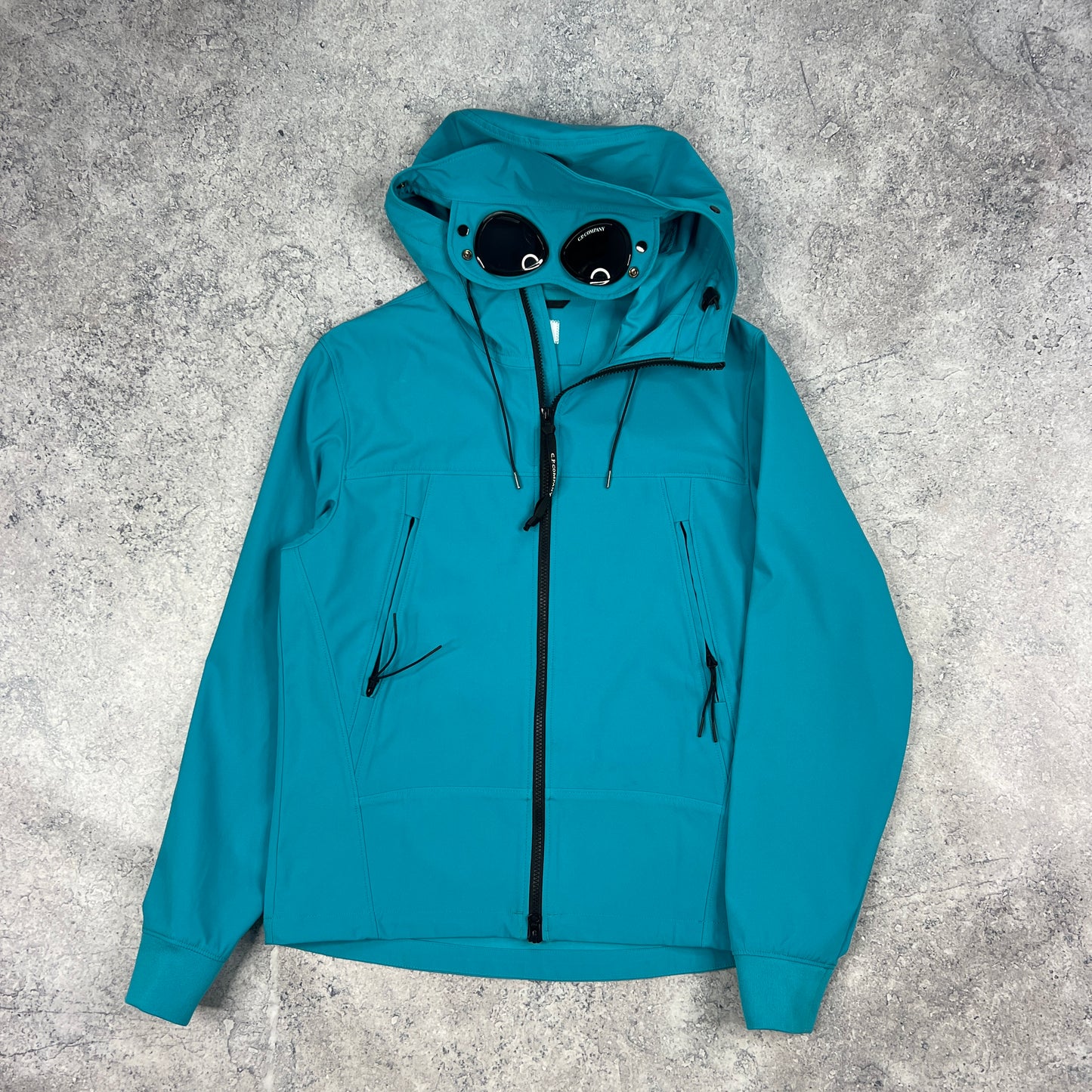 CP Company Blue Softshell Goggle Jacket 46- S/M 21.25”