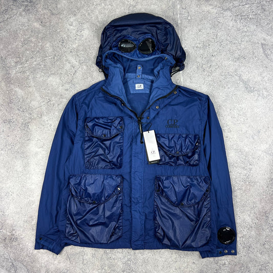 CP Company Blue Taylon L Goggle Jacket Large 24.25” BNWT
