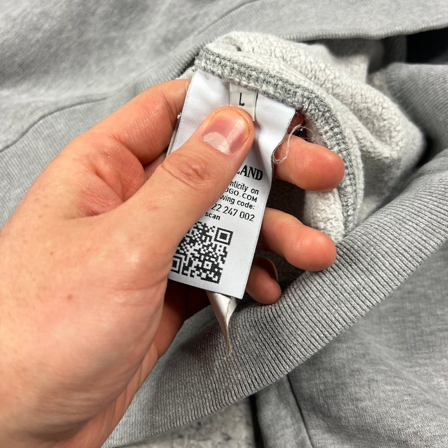 Stone Island Grey Sweatshirt Large 22.5”