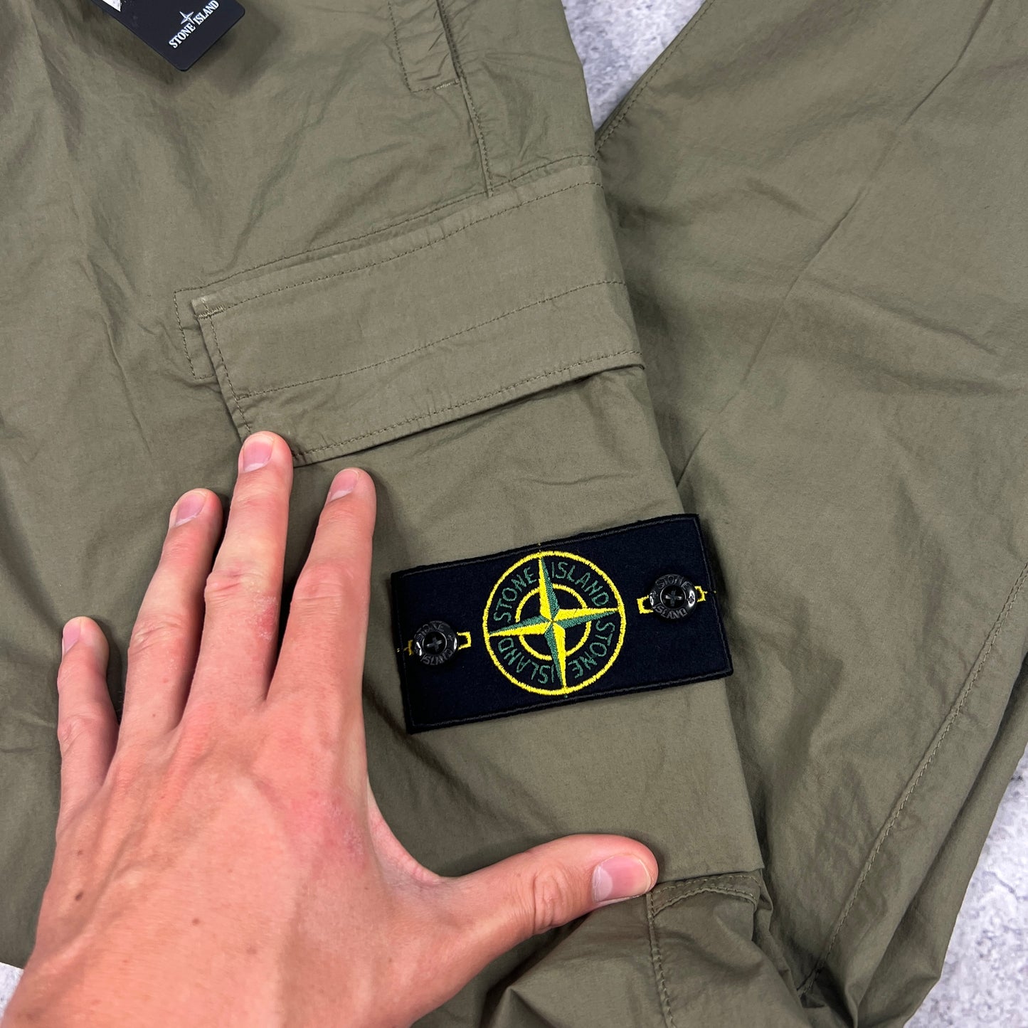Stone Island Khaki Cuffed Cargo Trousers W30” BNWT