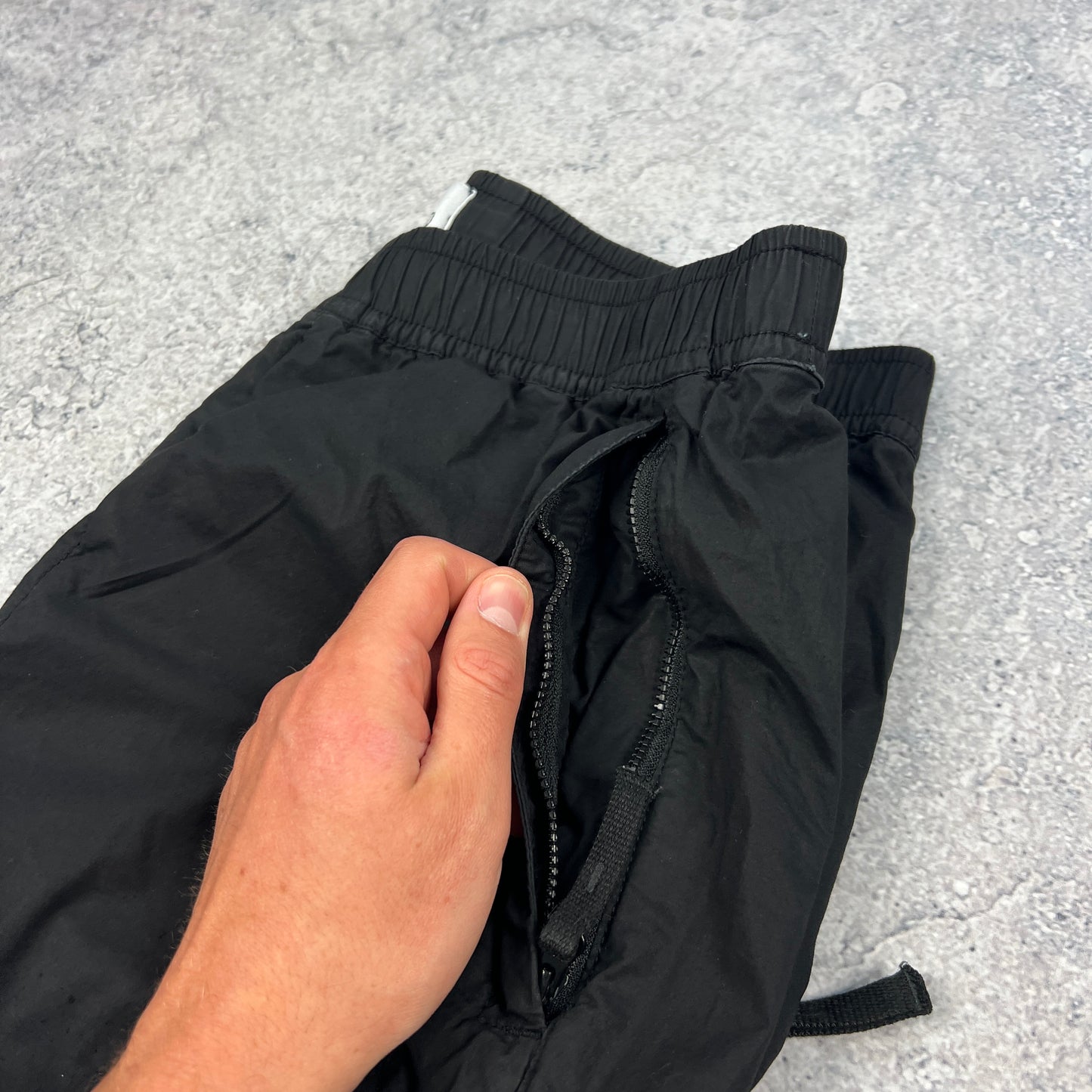 Stone Island Black Tela Parachute Cargo Trousers W32”