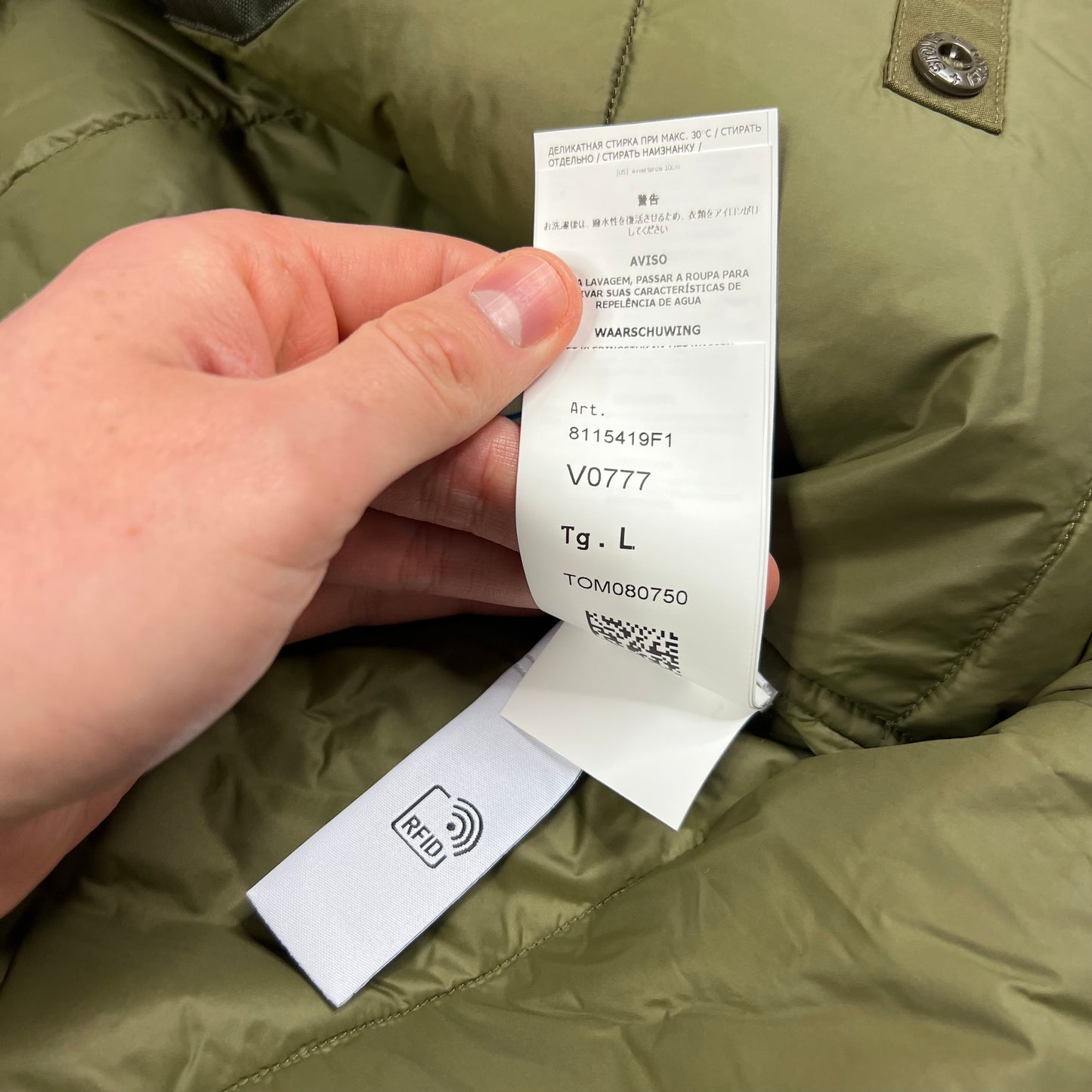 Stone Island Khaki Ghost O-Ventile Primaloft Jacket Large 24” BNWT