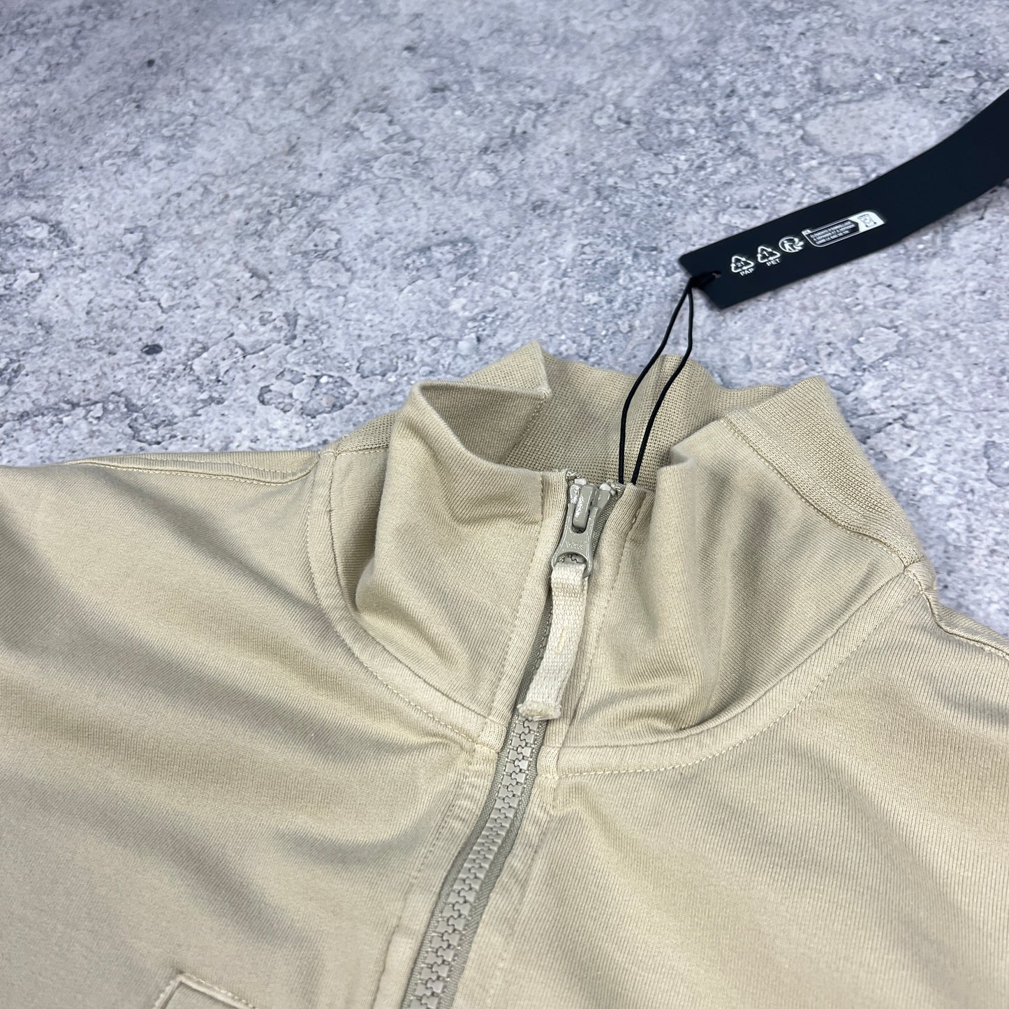 Stone Island Beige Ghost FZ Sweatshirt Small 21.5” BNWT
