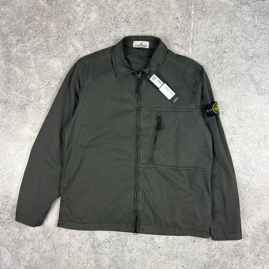 Stone Island Grey Supima Cotton Twill Stretch Overshirt XL 23.25” BNWT