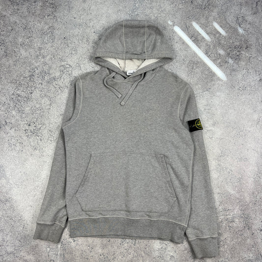 Stone Island Grey Pullover Hoodie Medium 22.5”