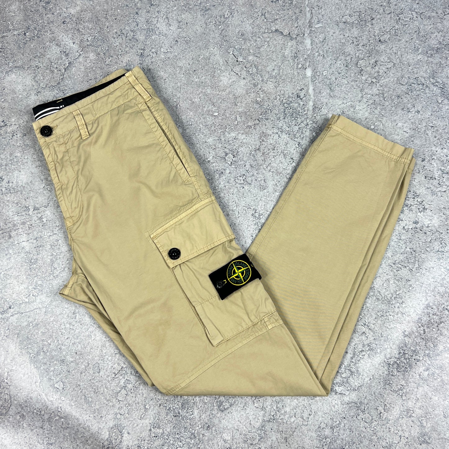 Stone Island Beige Slim Cargo Trousers W30”