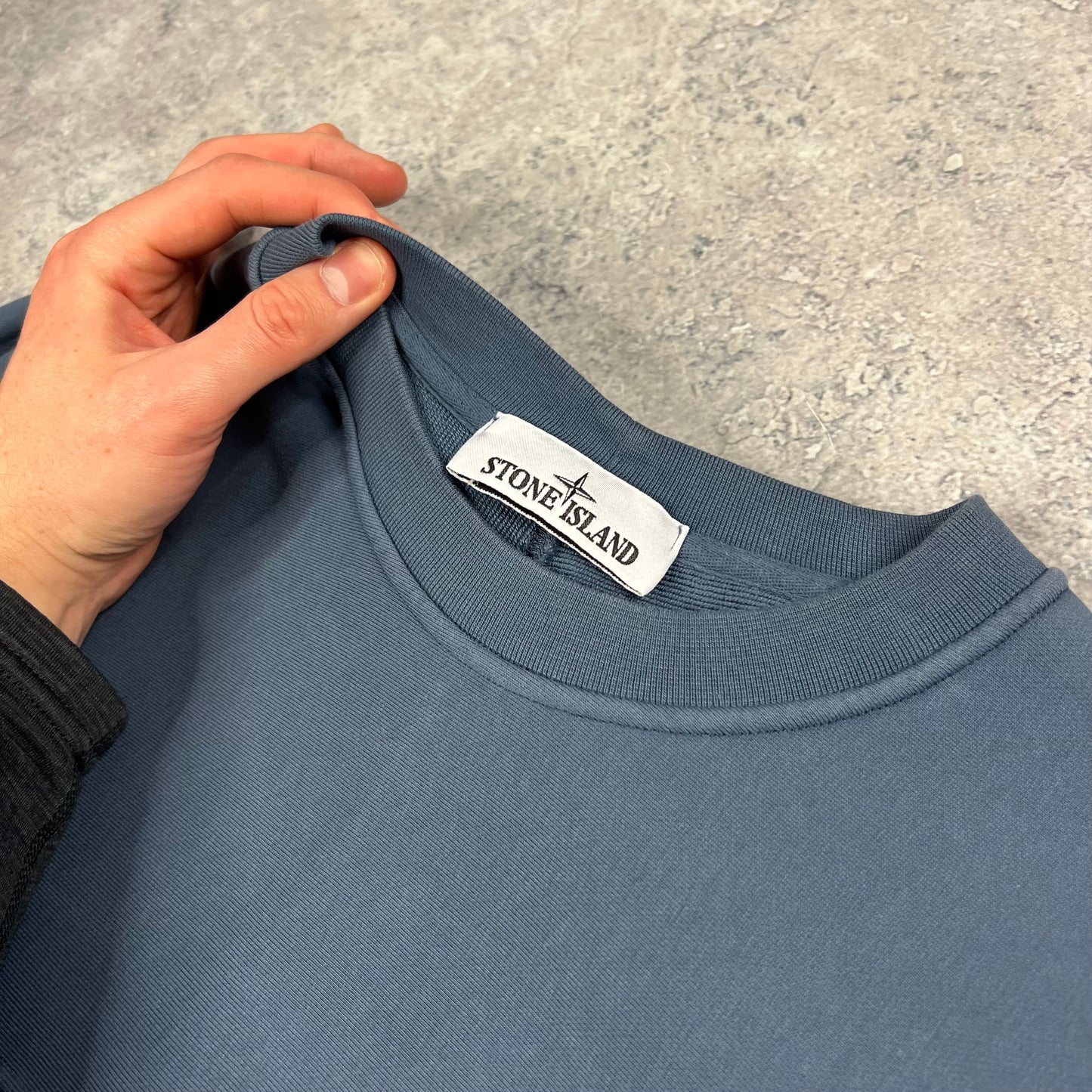 Stone Island Blue Nylon Metal Primaloft Sweatshirt Medium 21”