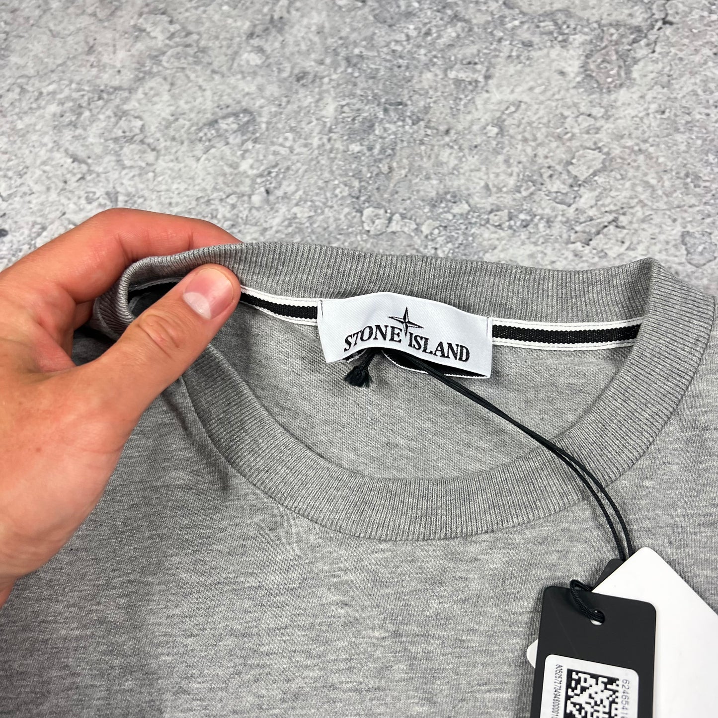 Stone Island Grey Hand Print T-Shirt Medium 19.75” BNWT
