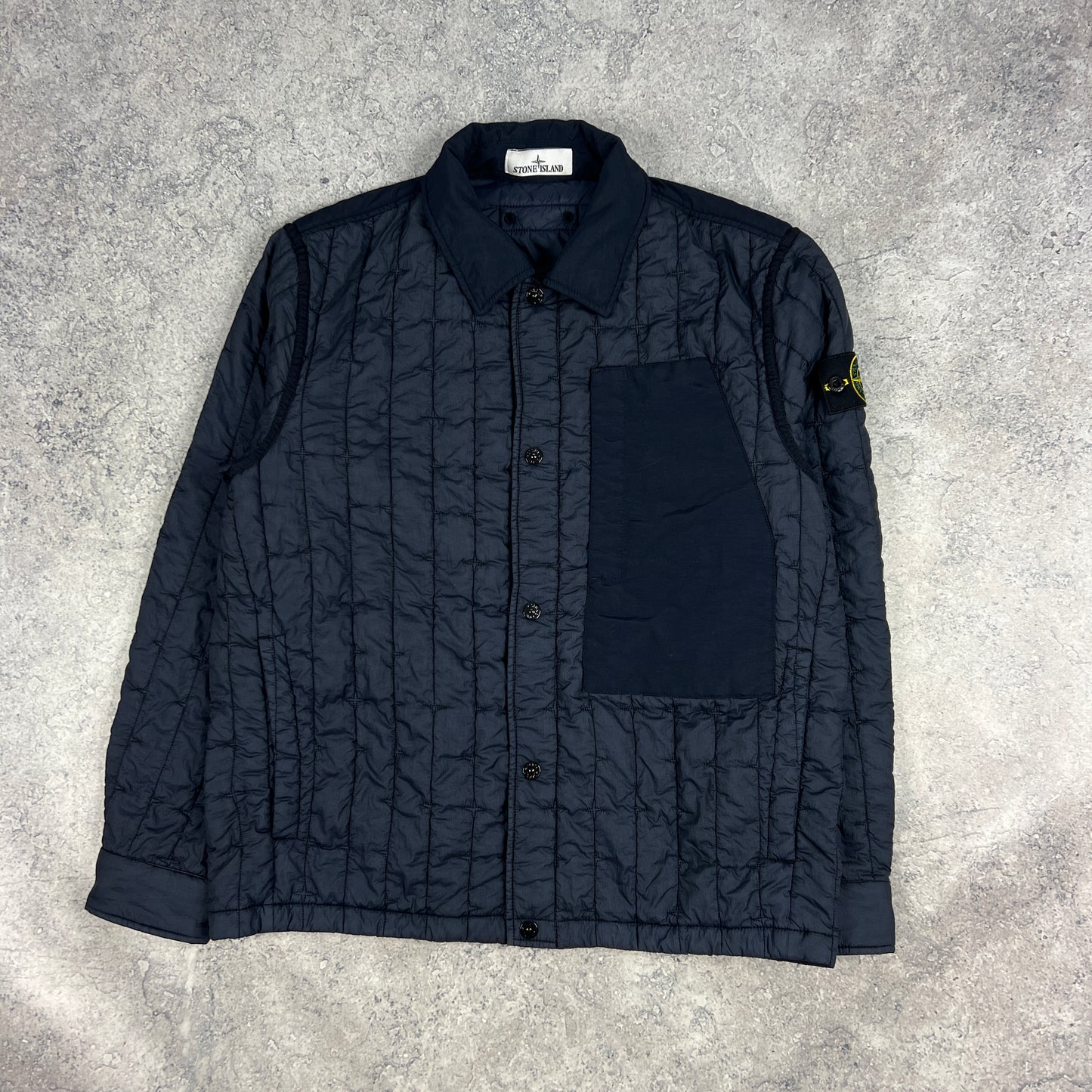 Stone Island Navy Quilted Stella Primaloft Jacket Small (Fits M) 22.5”