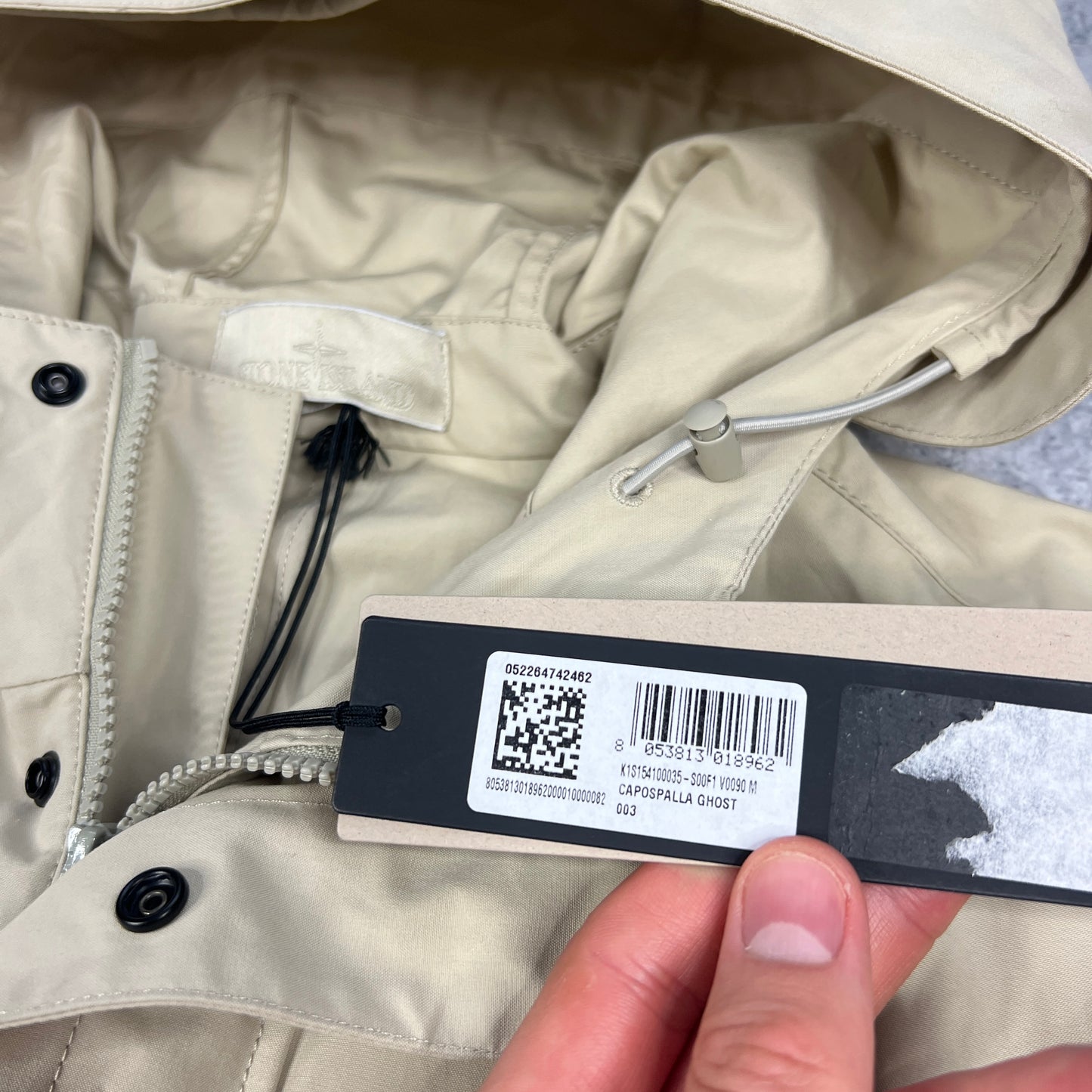 Stone Island Ghost Beige Weatherproof Jacket Medium 22.5” BNWT