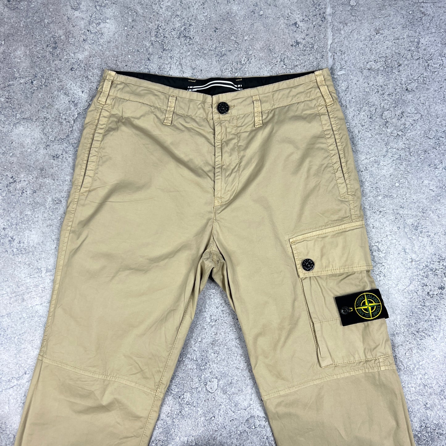 Stone Island Beige Slim Cargo Trousers W30”