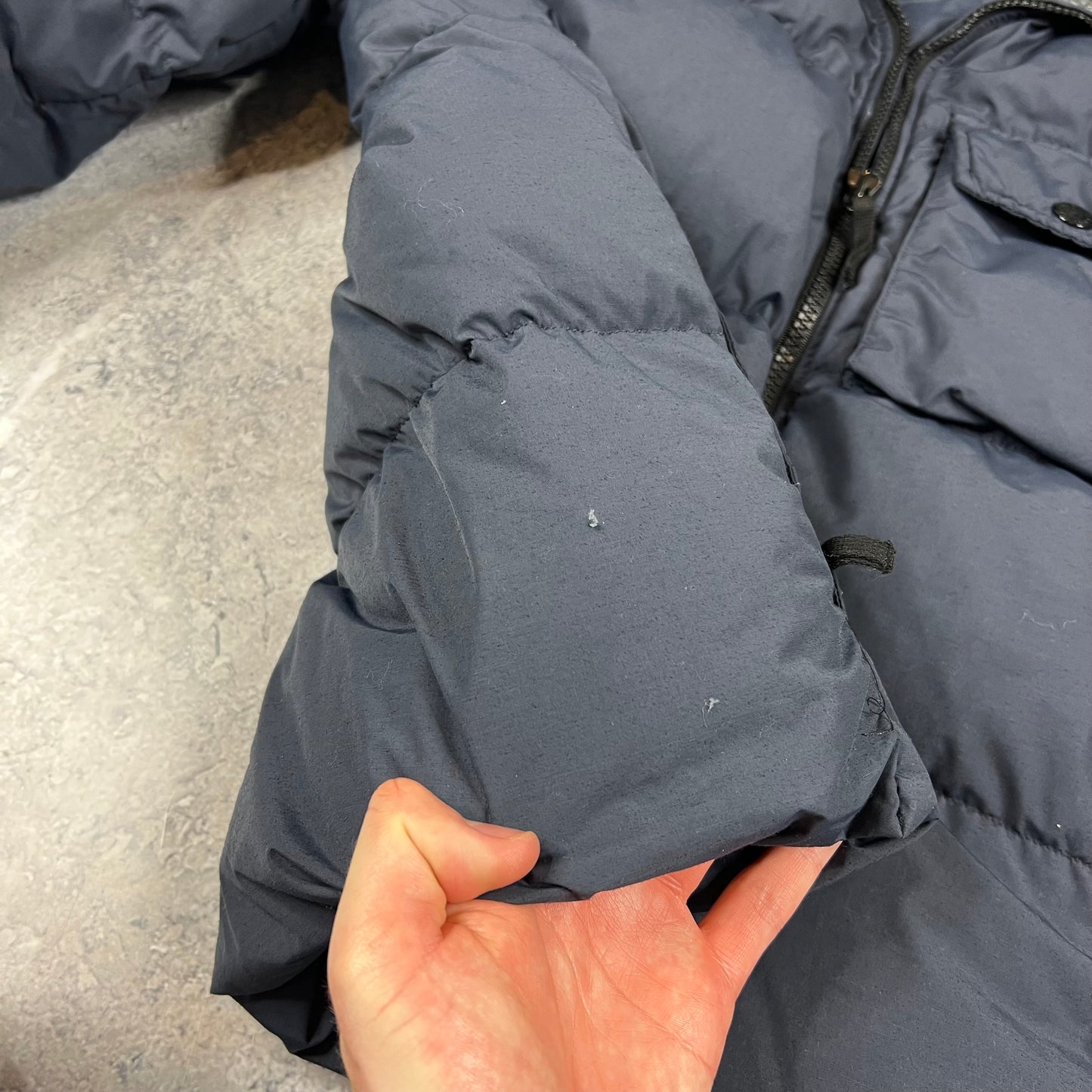 Stone Island Navy Naslan Watro Down Jacket Medium 23”