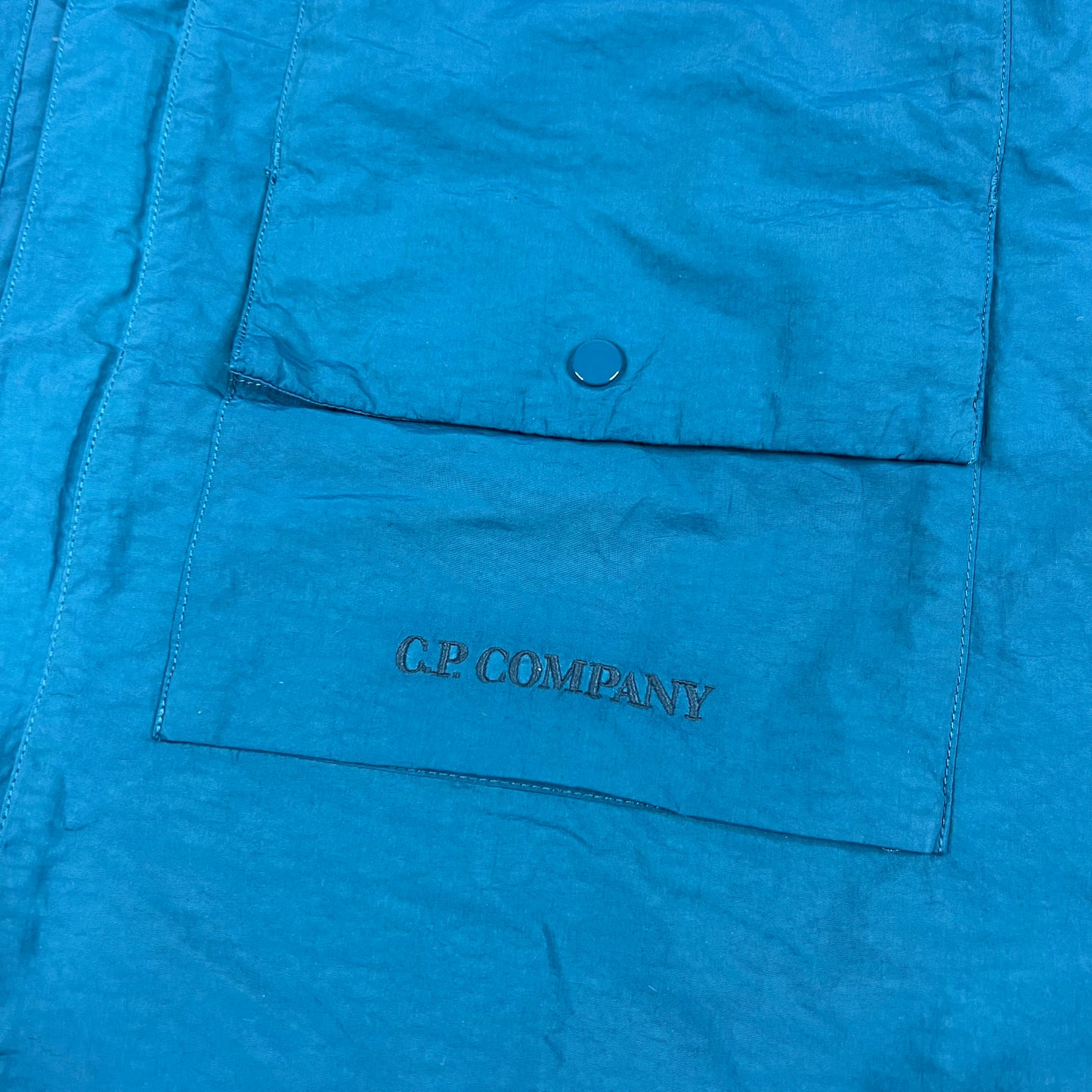 CP Company Blue Flatt Nylon Overshirt Medium 21.5”